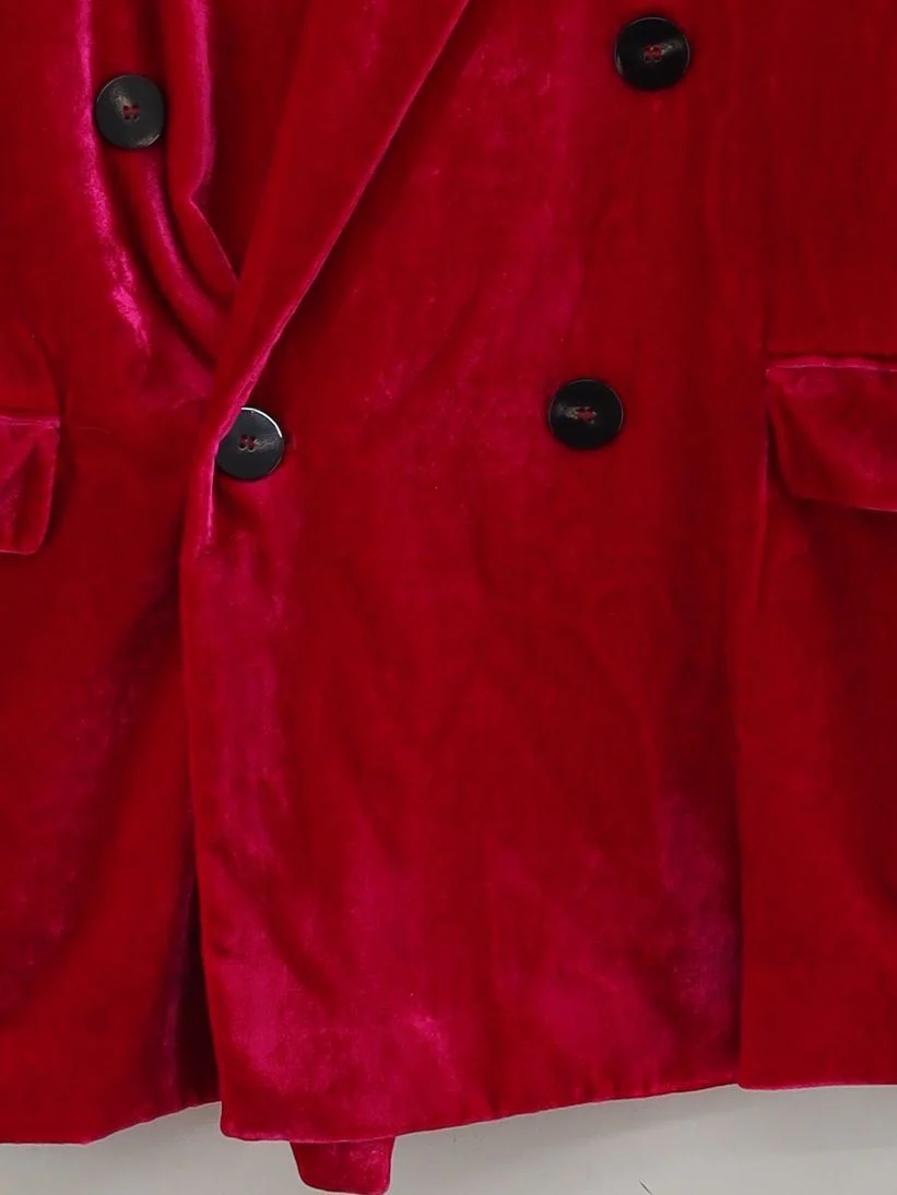 Massimo Dutti Women's Blazer UK 12 Red 100% Other Overcoat - Image 4