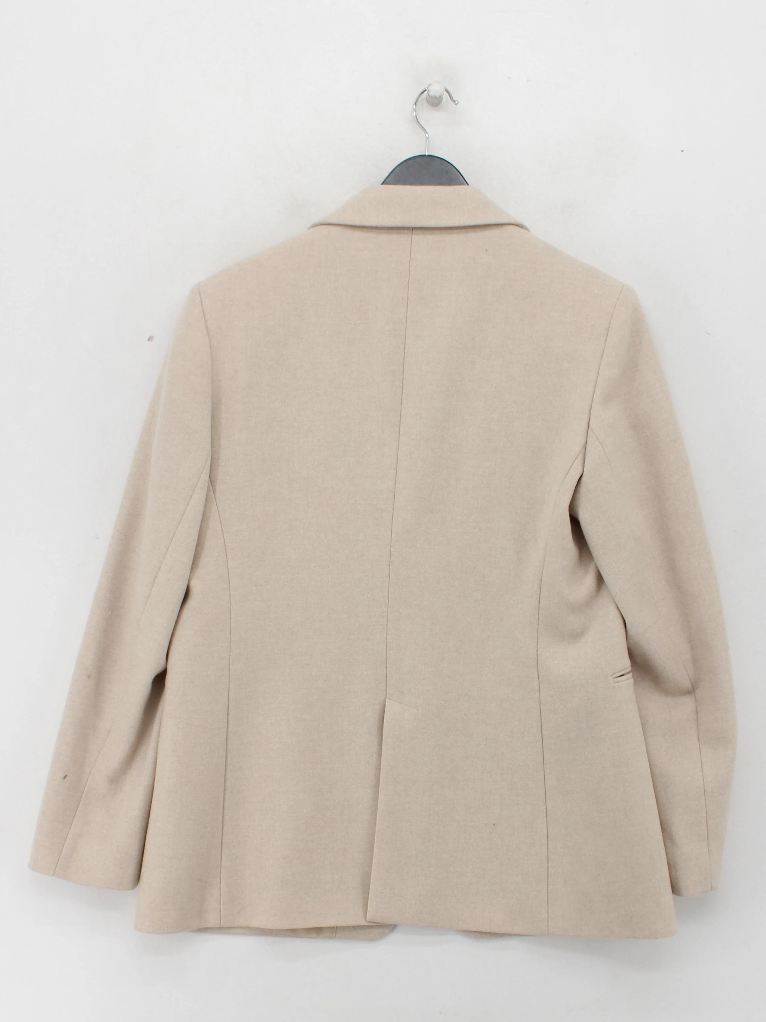 Massimo Dutti Women's Blazer UK 16 Cream Wool with Polyamide Overcoat - Image 2