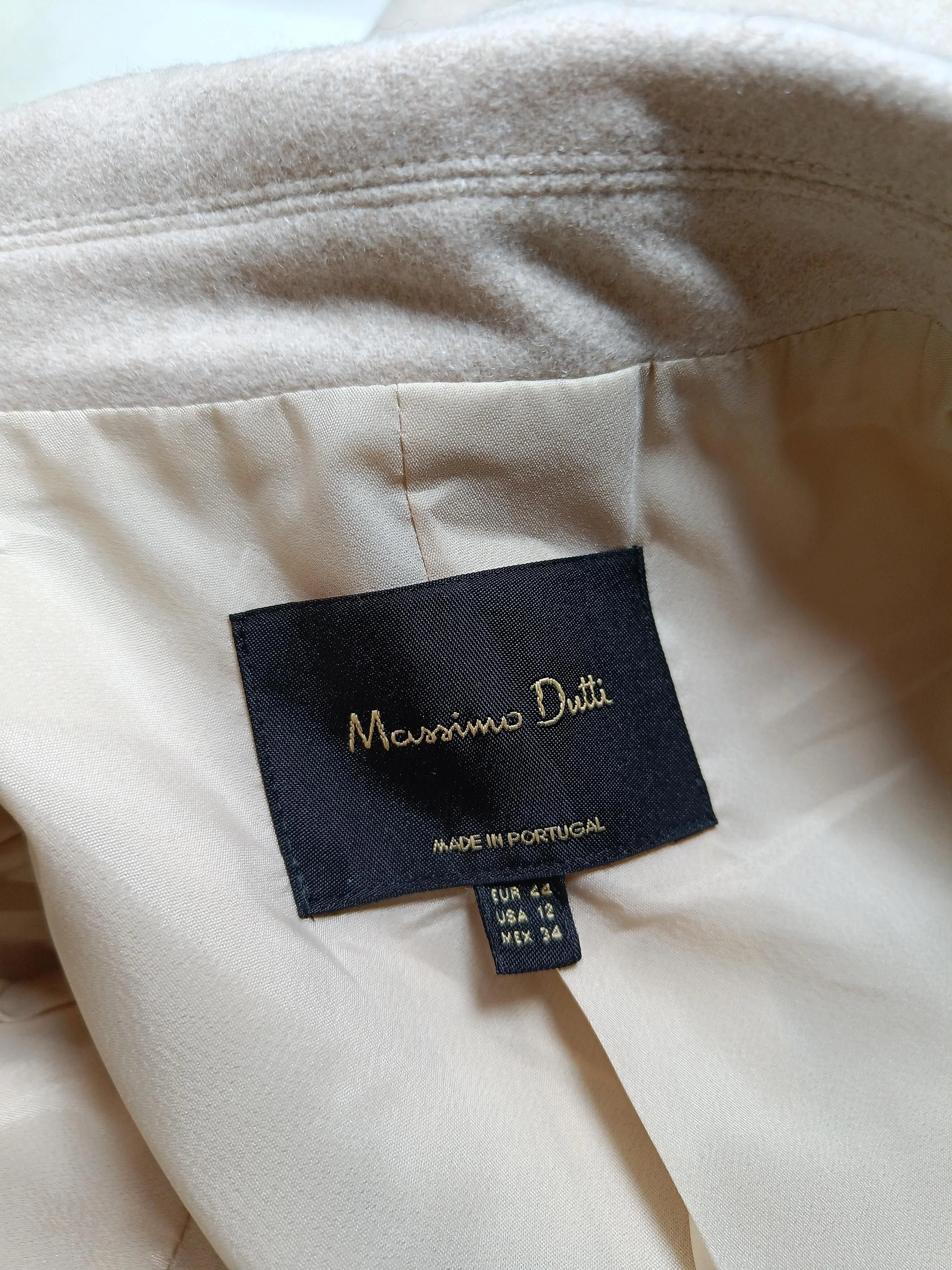 Massimo Dutti Women's Blazer UK 16 Cream Wool with Polyamide Overcoat - Image 5