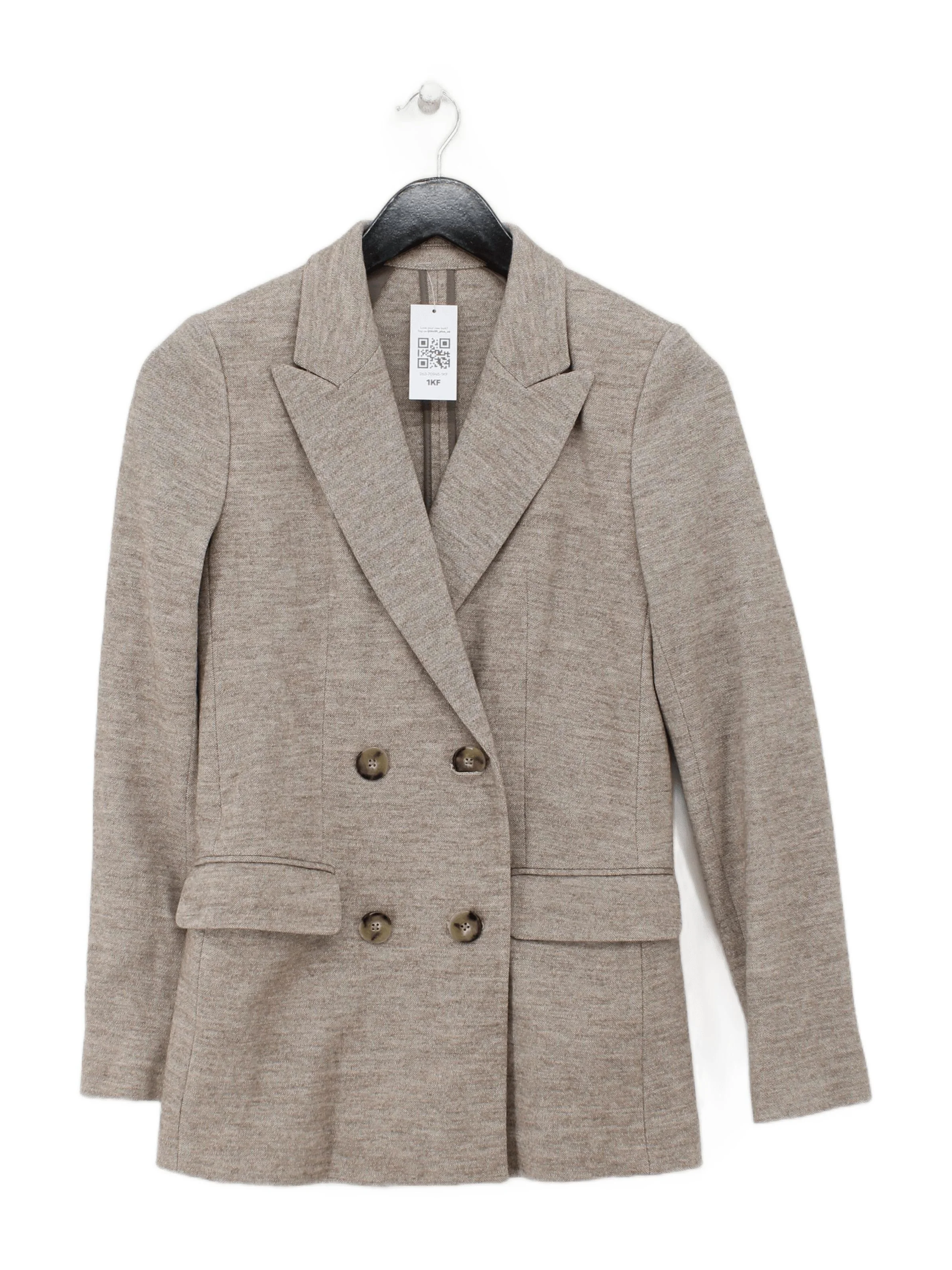 Massimo Dutti Women's Blazer UK 6 Tan Polyester with Elastane Overcoat