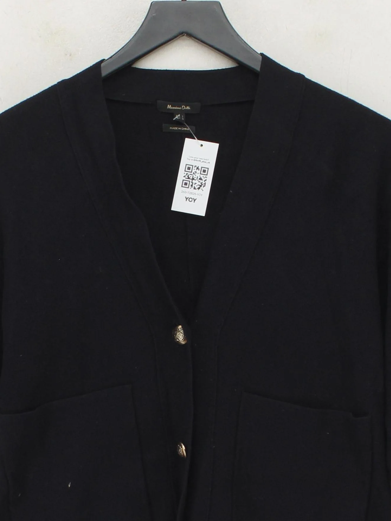 Massimo Dutti Women's Cardigan L Black Viscose with Polyester V-Neck Cardigan - Image 3