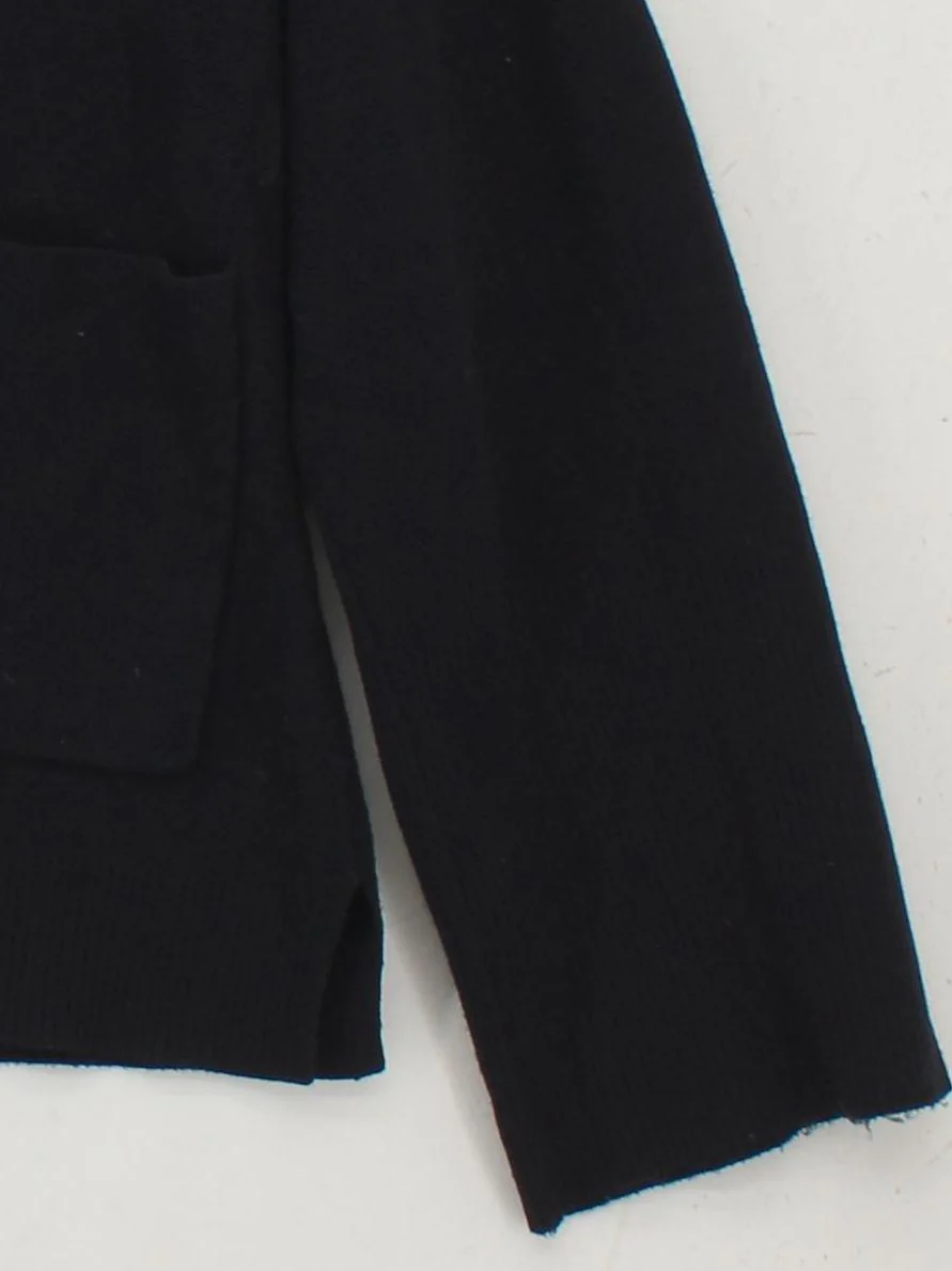 Massimo Dutti Women's Cardigan L Black Viscose with Polyester V-Neck Cardigan - Image 4