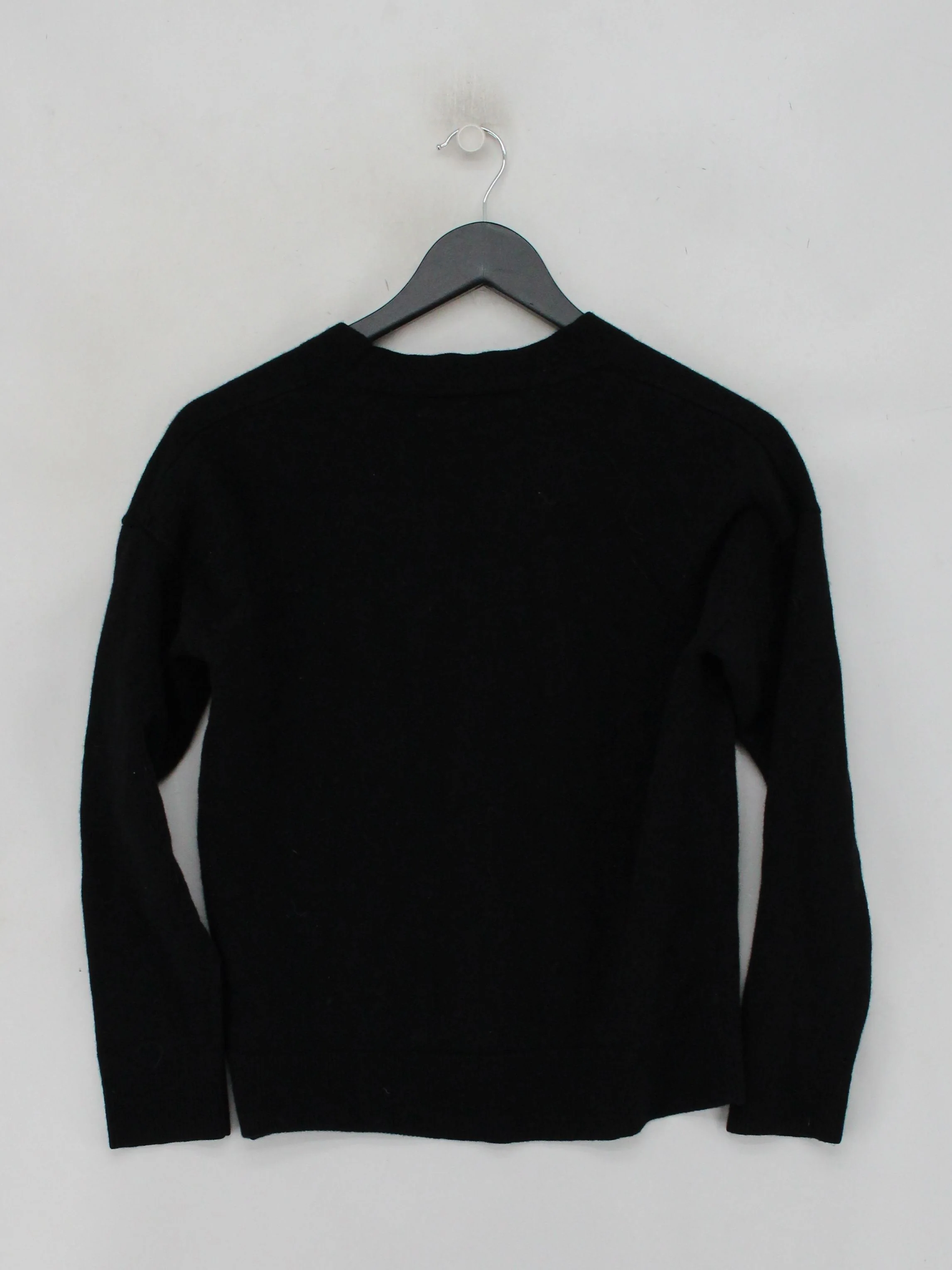 Massimo Dutti Women's Cardigan M Black Wool with Cashmere V-Neck Cardigan - Image 2
