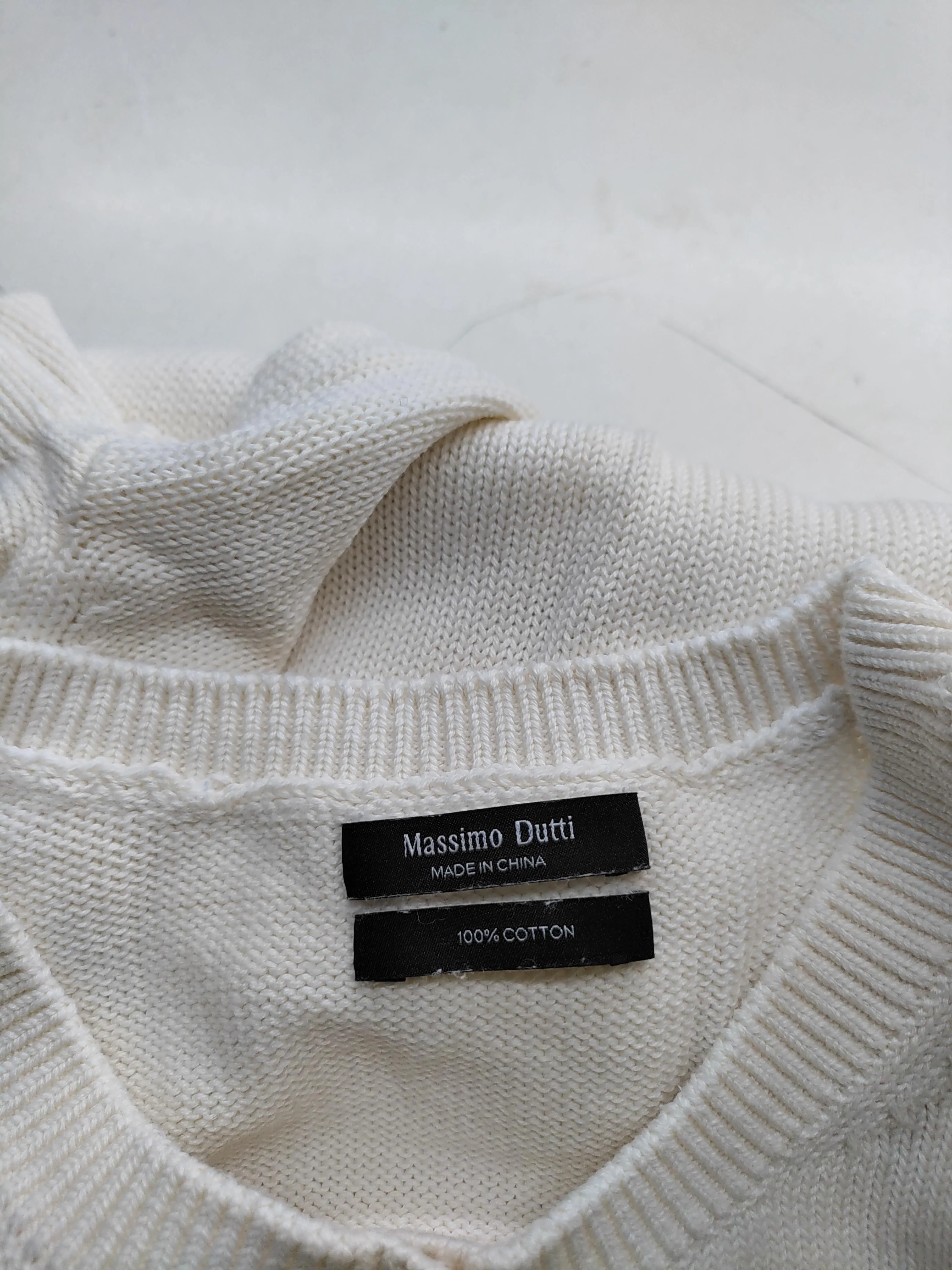Massimo Dutti Women's Cardigan M Cream 100% Cotton Round Neck Cardigan - Image 5
