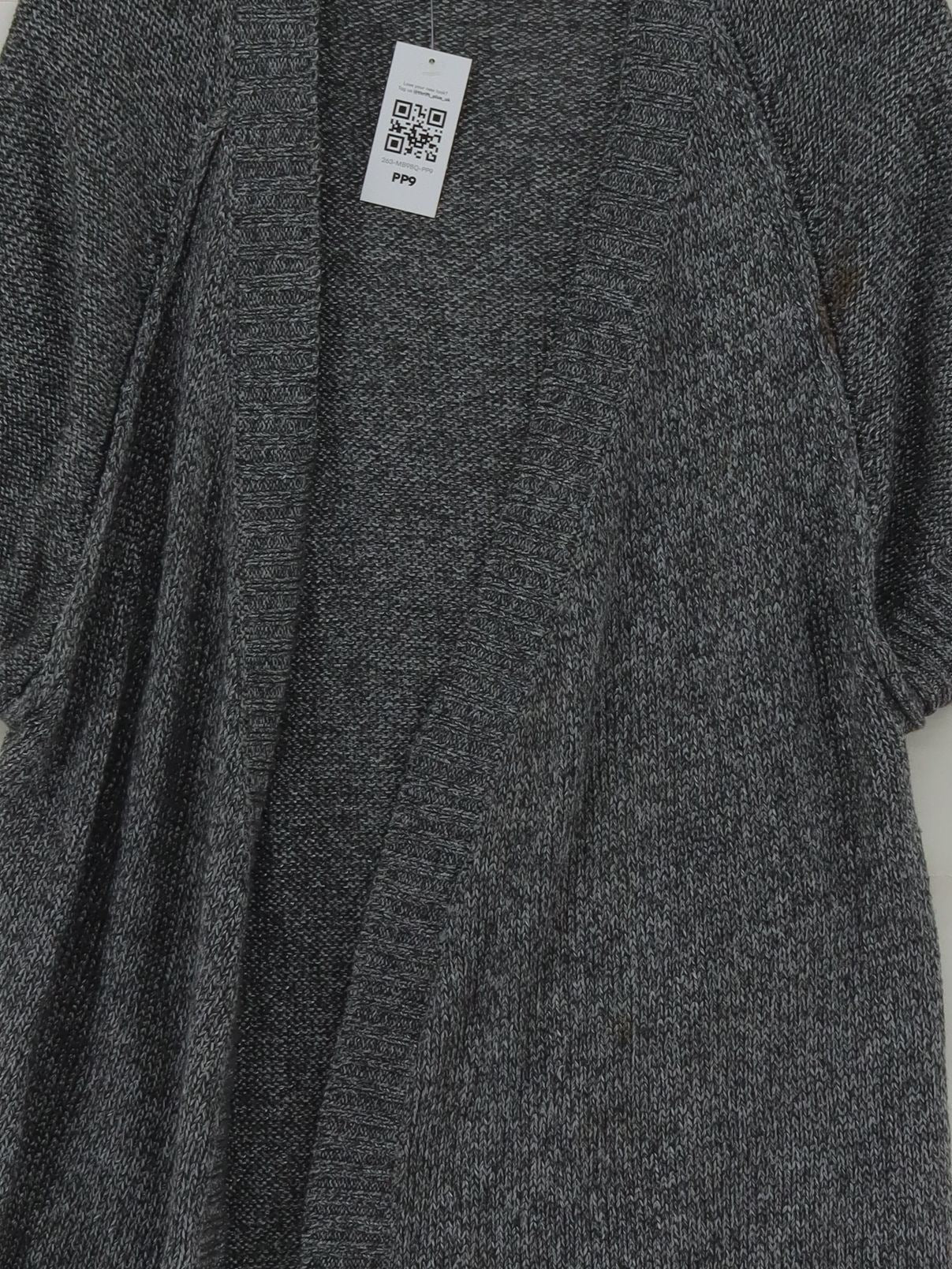 Massimo Dutti Women's Cardigan M Grey Cotton with Acetate V-Neck Cardigan - Image 3