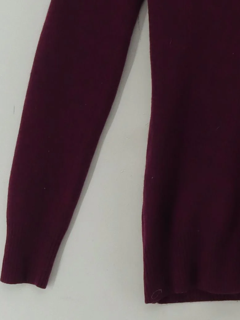 Massimo Dutti Women's Cardigan M Purple Wool with Cashmere V-Neck Cardigan - Image 4