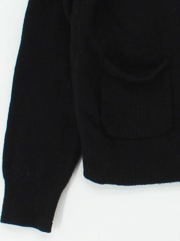 Massimo Dutti Women's Cardigan S Black Wool with Cashmere Round Neck Cardigan - Image 4