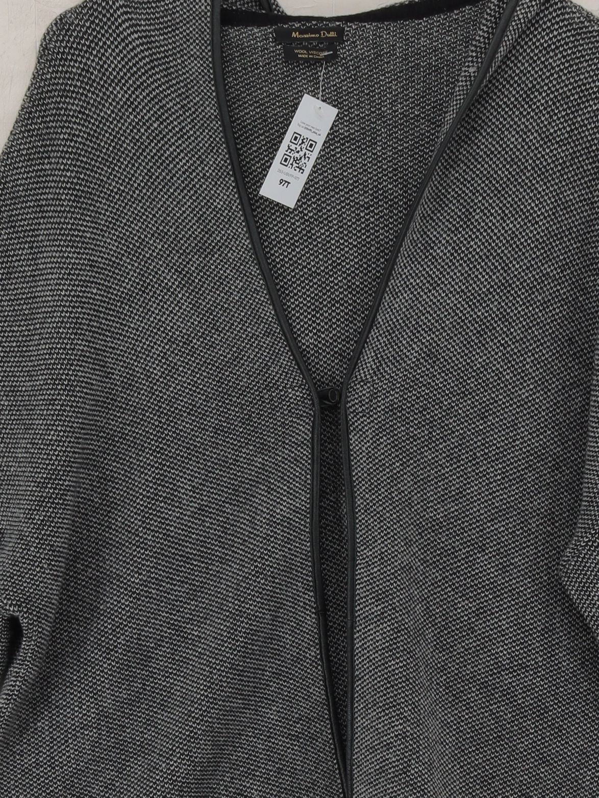 Massimo Dutti Women's Cardigan S Grey Wool with Viscose V-Neck Cardigan - Image 3