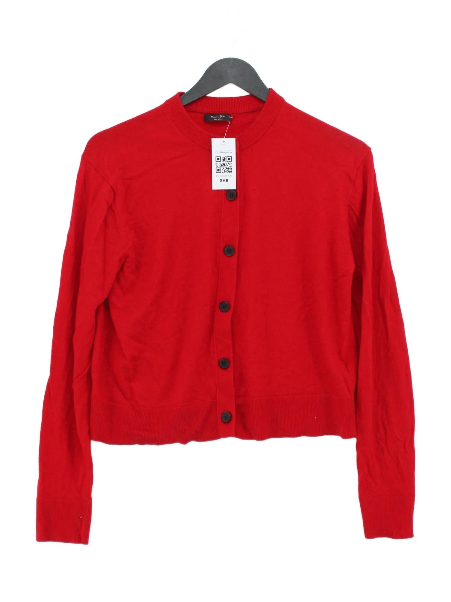 Massimo Dutti Women's Cardigan S Red Polyamide with Viscose, Elastane Cardigan