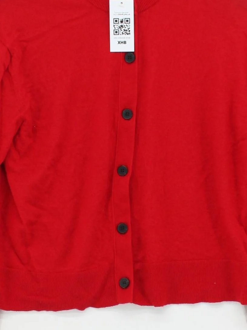 Massimo Dutti Women's Cardigan S Red Polyamide with Viscose, Elastane Cardigan - Image 3