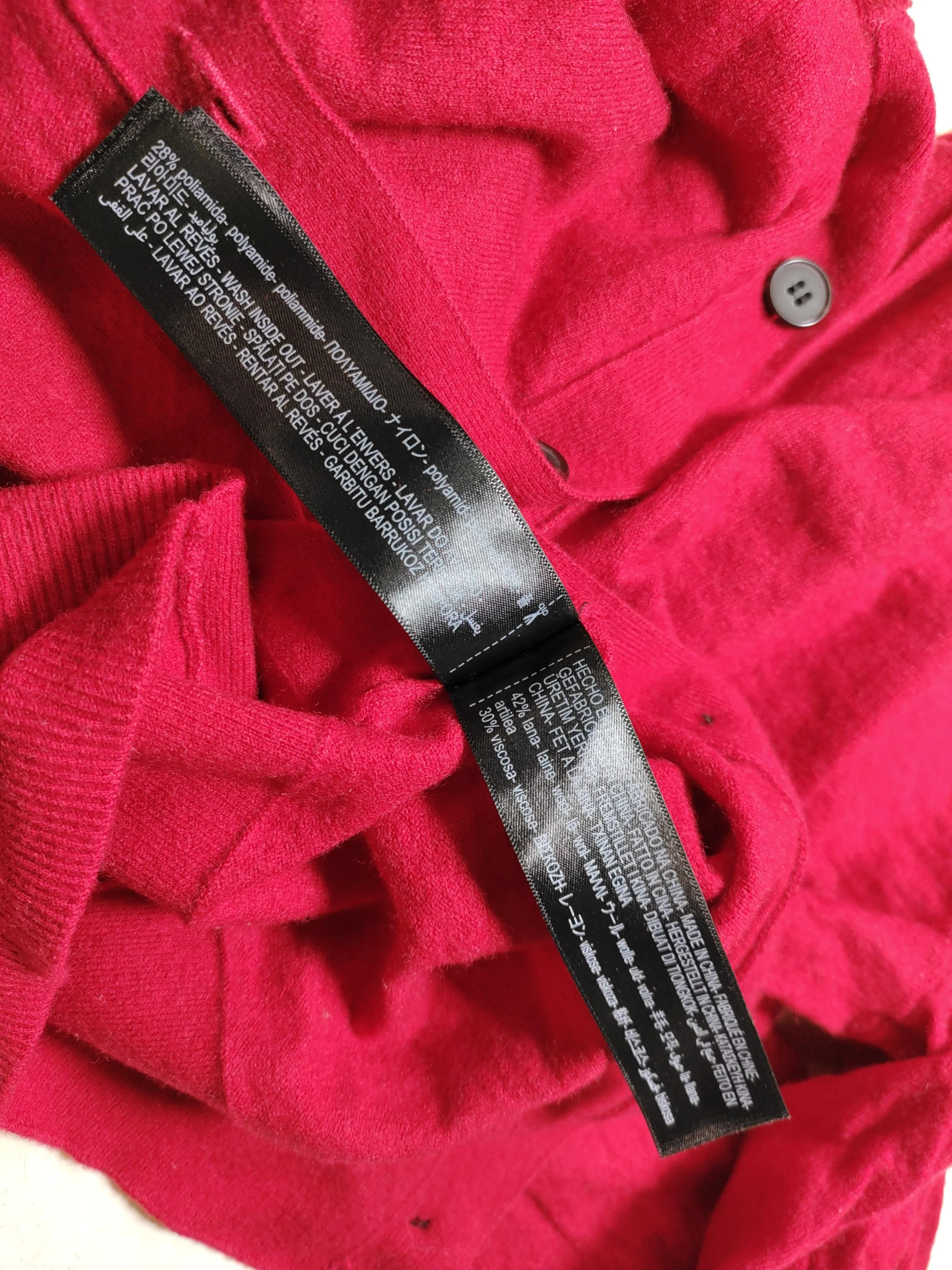 Massimo Dutti Women's Cardigan S Red Polyamide with Viscose, Elastane Cardigan - Image 6