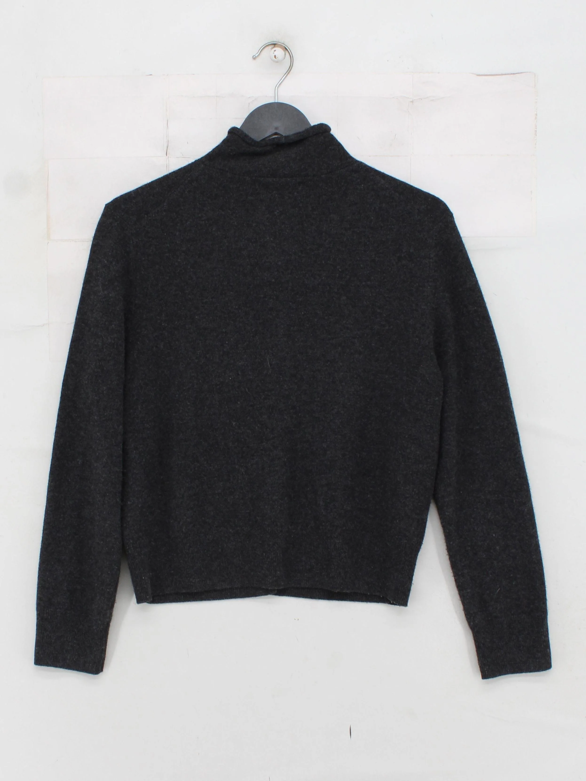 Massimo Dutti Women's Cardigan XS Grey 100% Wool High Neck Cardigan - Image 2
