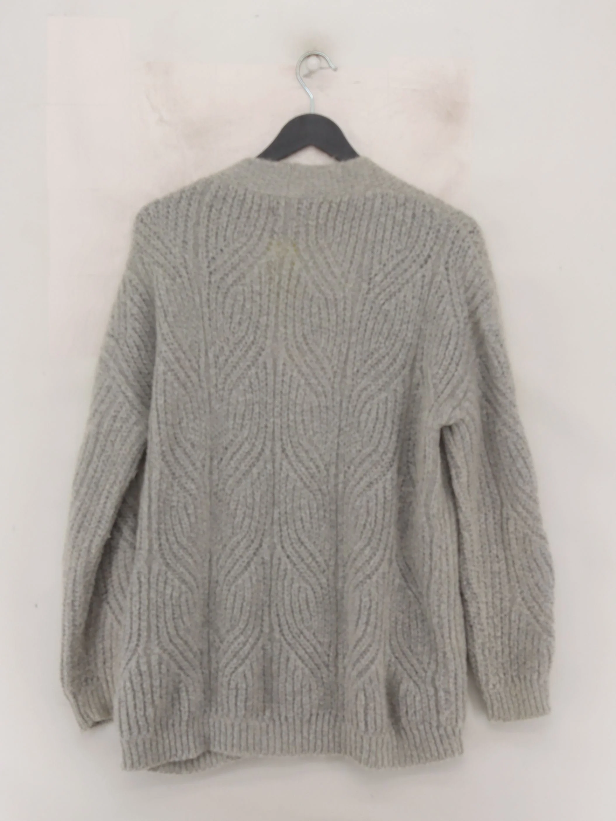 Massimo Dutti Women's Cardigan XS Grey Acrylic with Polyamide, Mohair Cardigan - Image 2