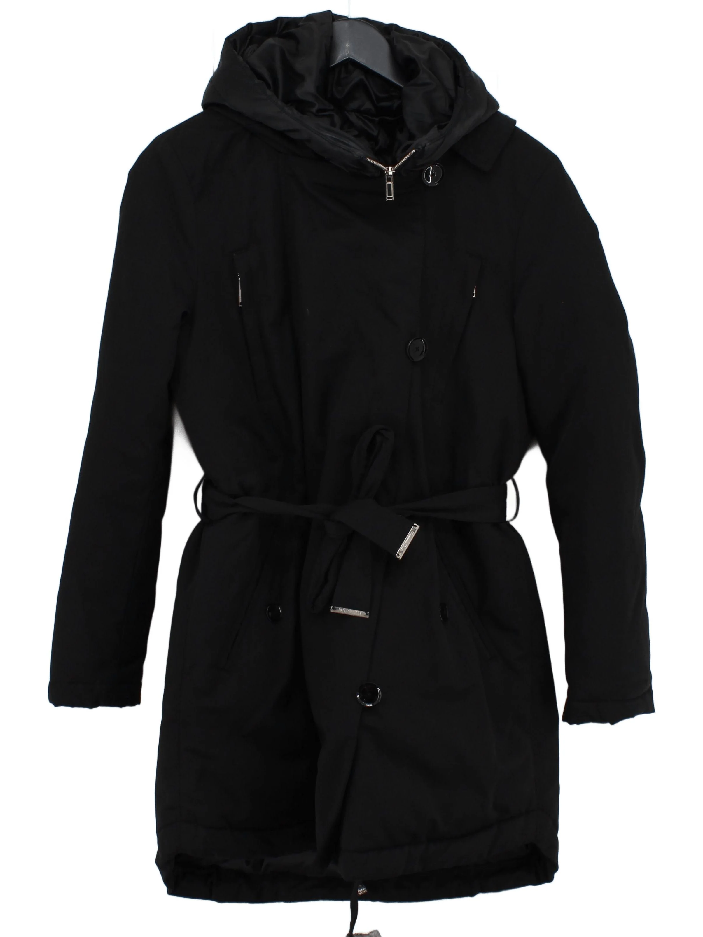 Massimo Dutti Women's Coat S Black 100% Polyester Puffer Jacket