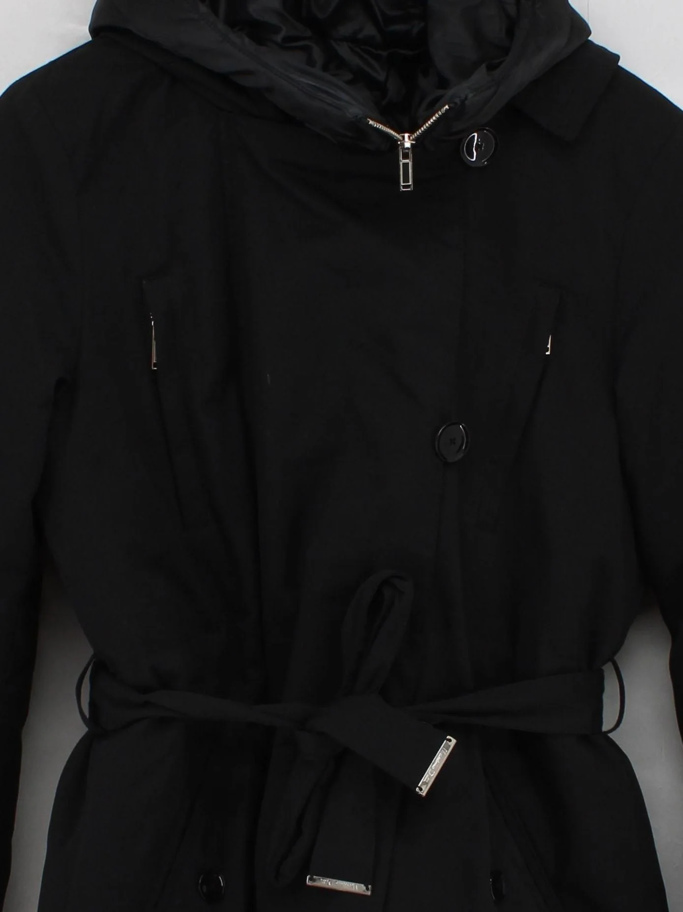 Massimo Dutti Women's Coat S Black 100% Polyester Puffer Jacket - Image 3