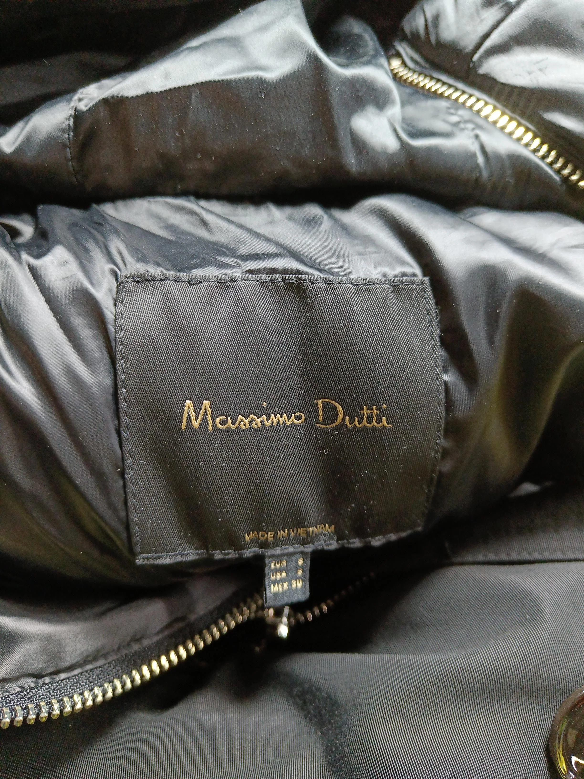 Massimo Dutti Women's Coat S Black 100% Polyester Puffer Jacket - Image 5