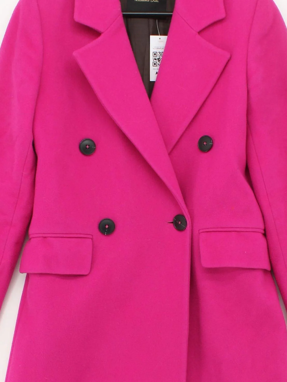 Massimo Dutti Women's Coat XS Pink Wool with Polyamide Overcoat - Image 3