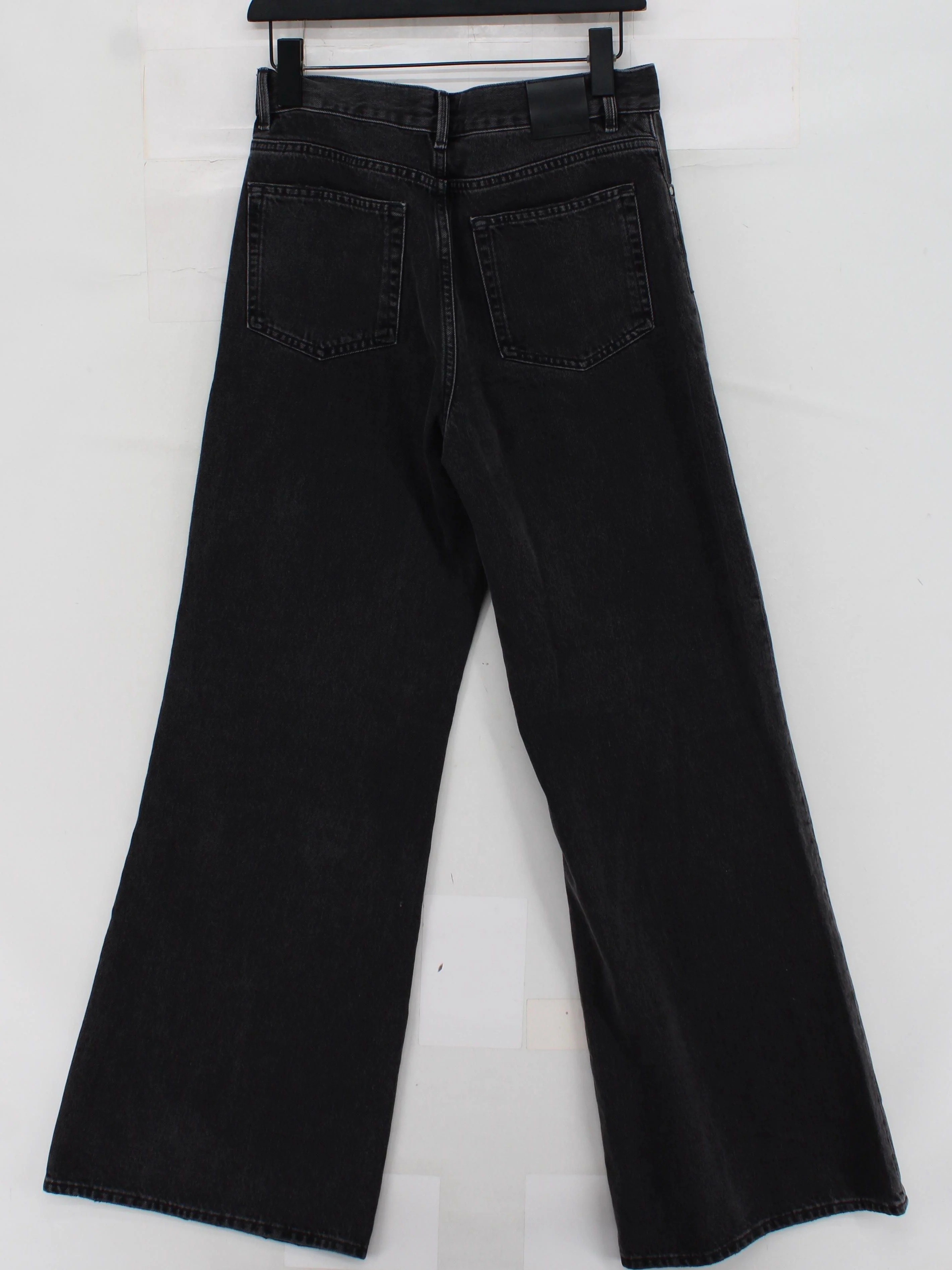 Massimo Dutti Women's Jeans UK 10 Black 100% Cotton Wide-Leg - Image 2