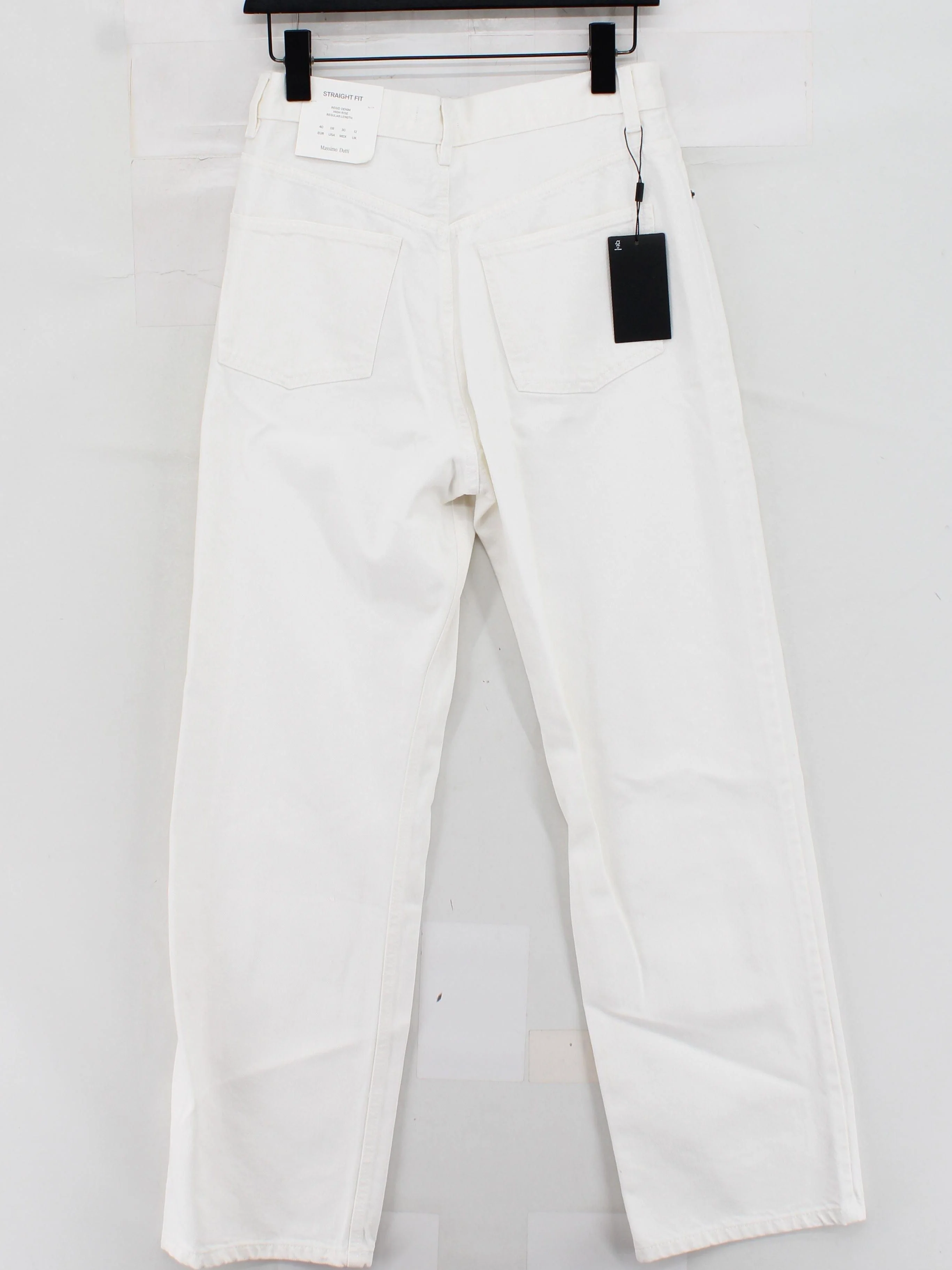 Massimo Dutti Women's Jeans UK 12 White Cotton with Lyocell Modal Straight - Image 2
