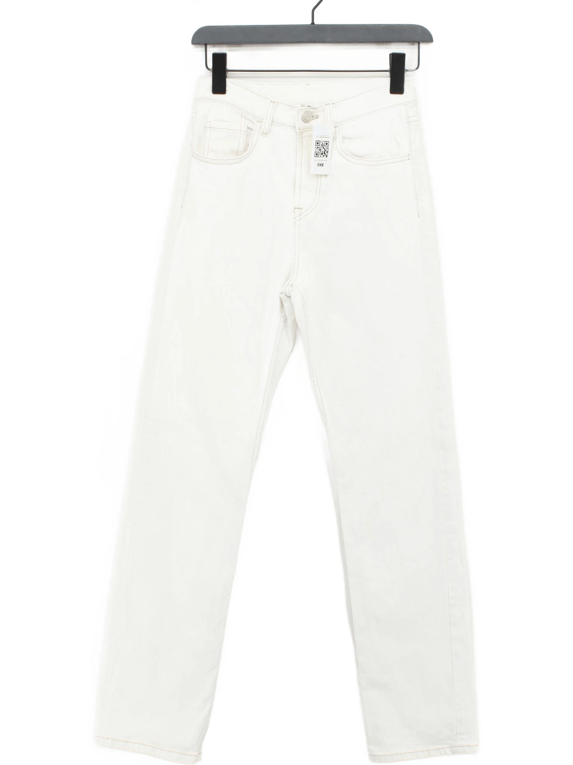 Massimo Dutti Women's Jeans UK 6 White Cotton with Elastane Straight