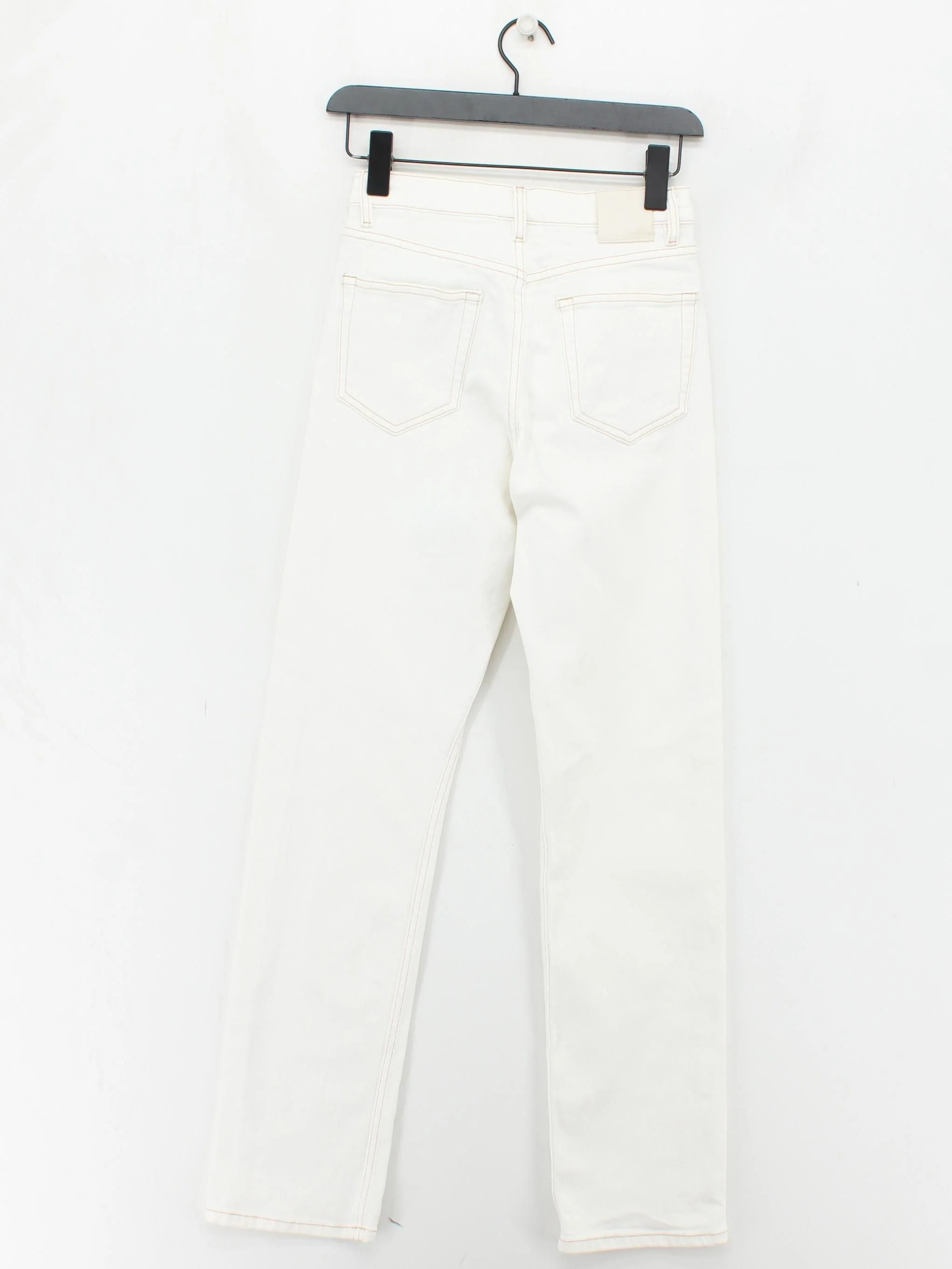 Massimo Dutti Women's Jeans UK 6 White Cotton with Elastane Straight - Image 2