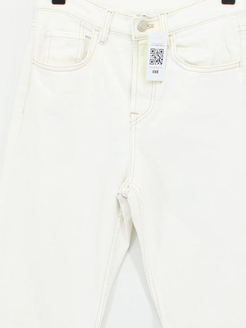 Massimo Dutti Women's Jeans UK 6 White Cotton with Elastane Straight - Image 3