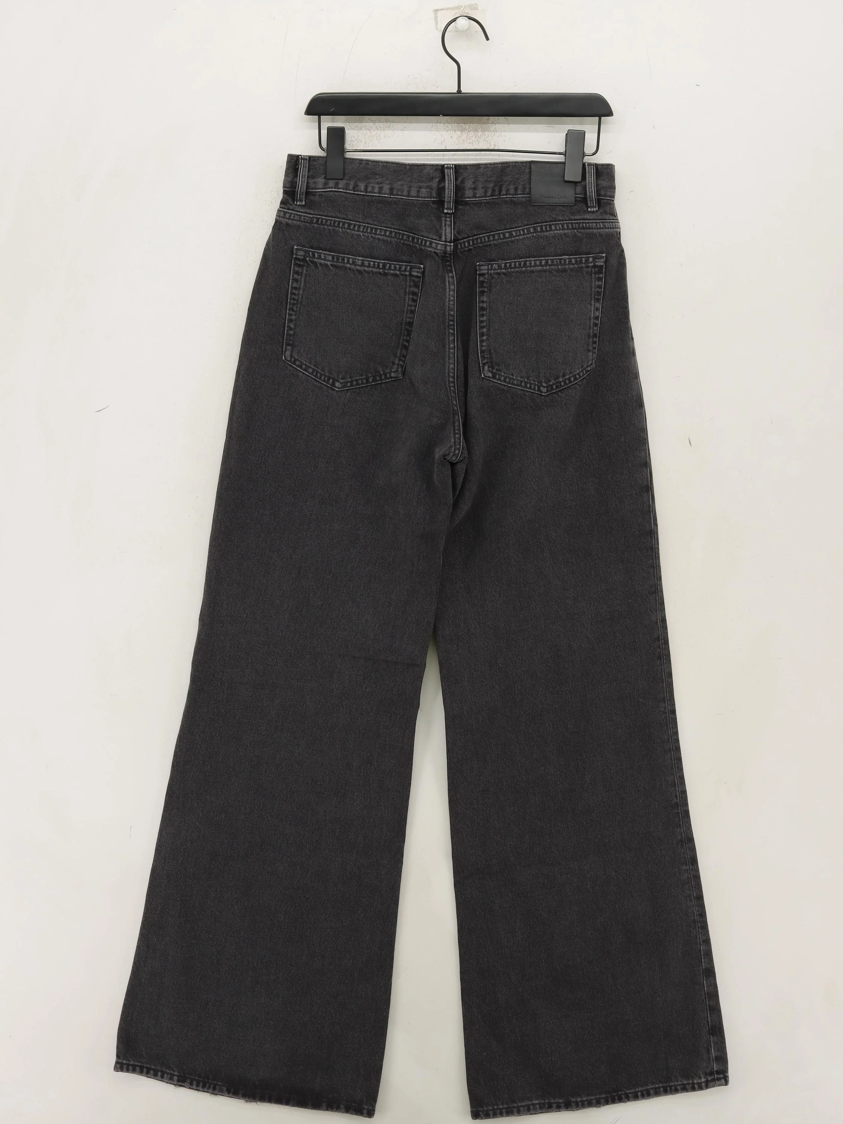 Massimo Dutti Women's Jeans UK 8 Black 100% Cotton Wide-Leg - Image 2