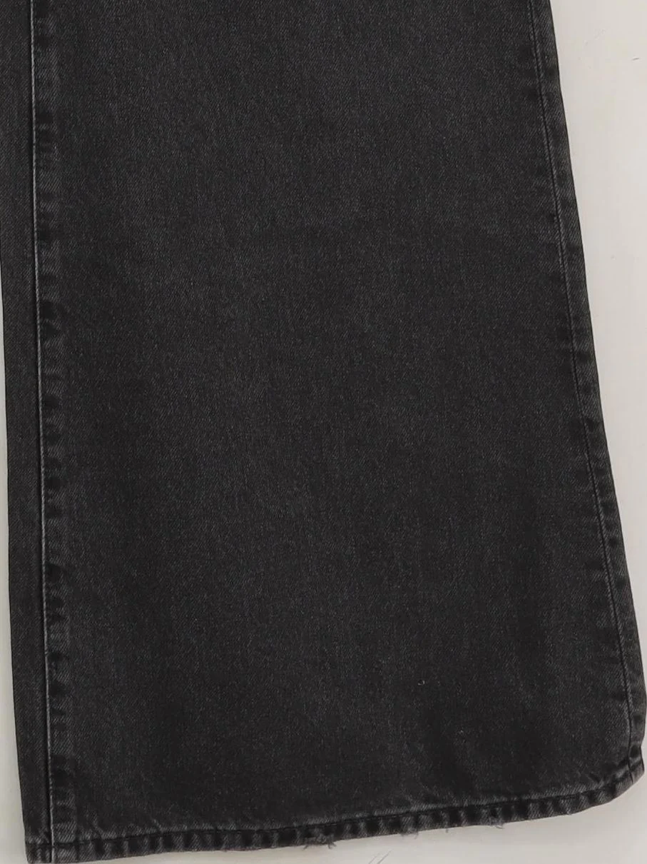 Massimo Dutti Women's Jeans UK 8 Black 100% Cotton Wide-Leg - Image 4