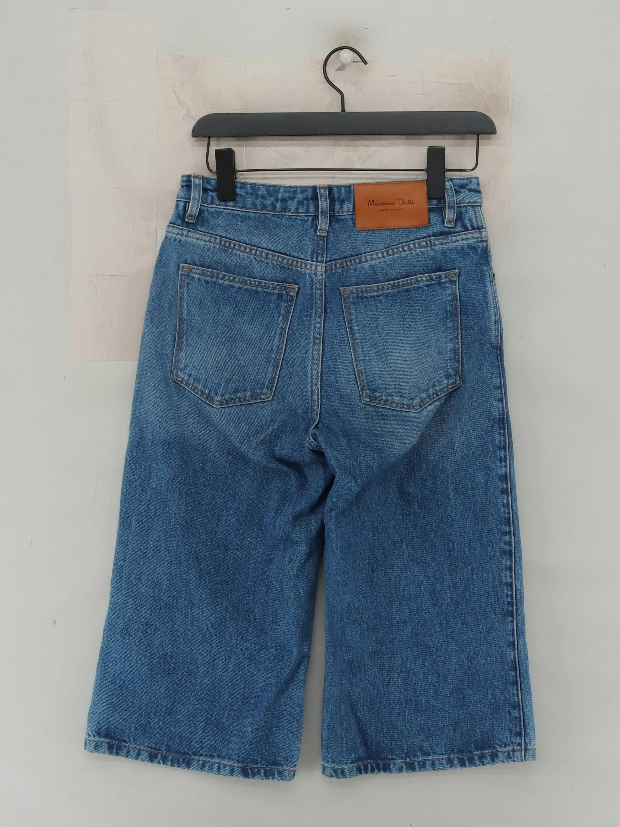 Massimo Dutti Women's Jeans UK 8 Blue 100% Cotton Wide-Leg - Image 2
