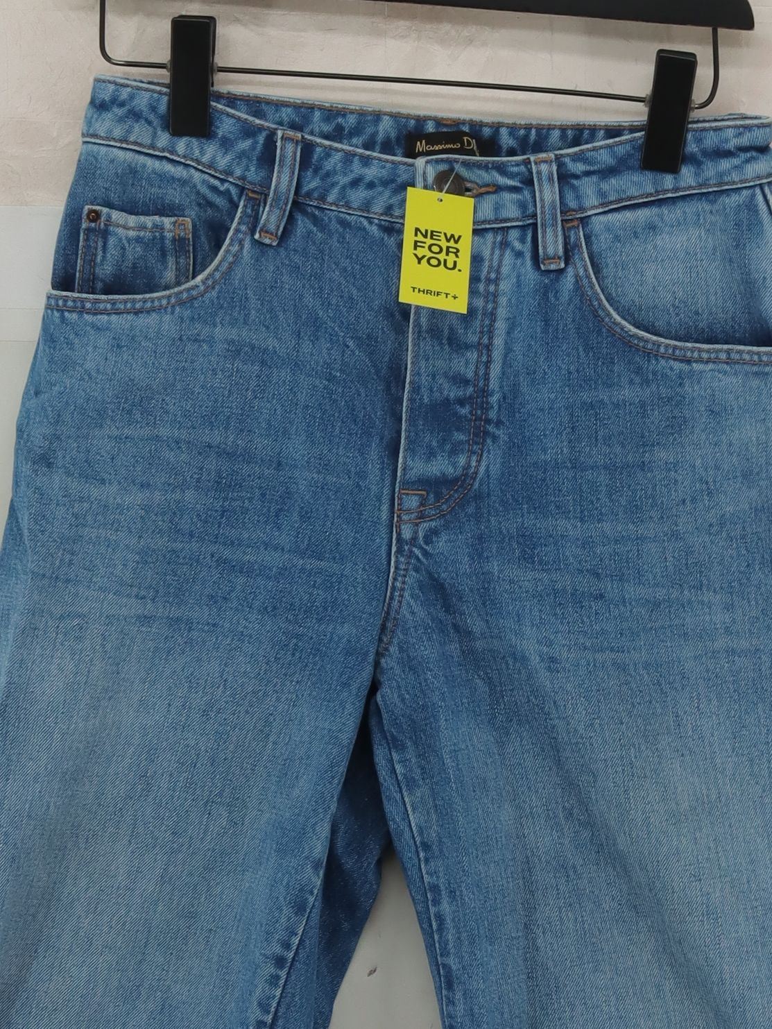 Massimo Dutti Women's Jeans UK 8 Blue 100% Cotton Wide-Leg - Image 3