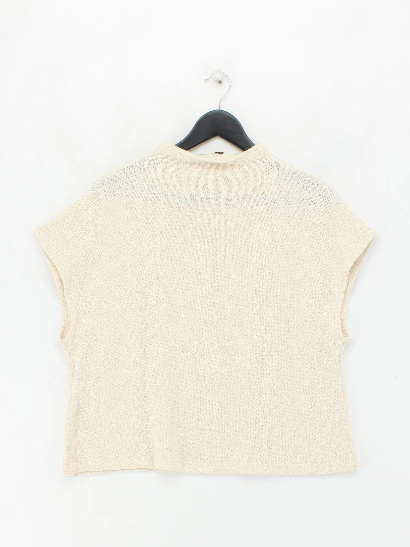 Massimo Dutti Women's Jumper L Cream 100% Cotton Mock Neck Pullover - Image 2
