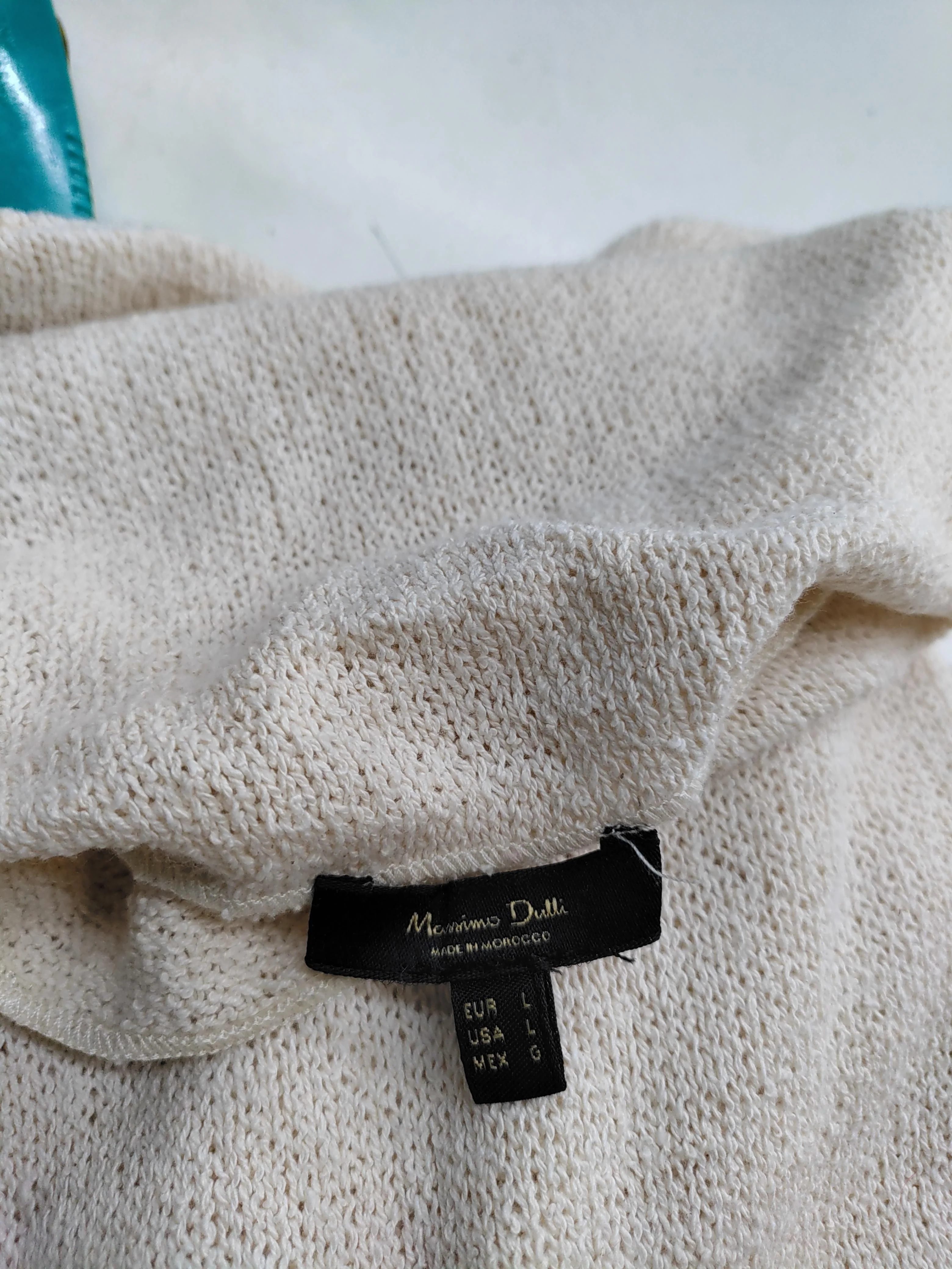Massimo Dutti Women's Jumper L Cream 100% Cotton Mock Neck Pullover - Image 5