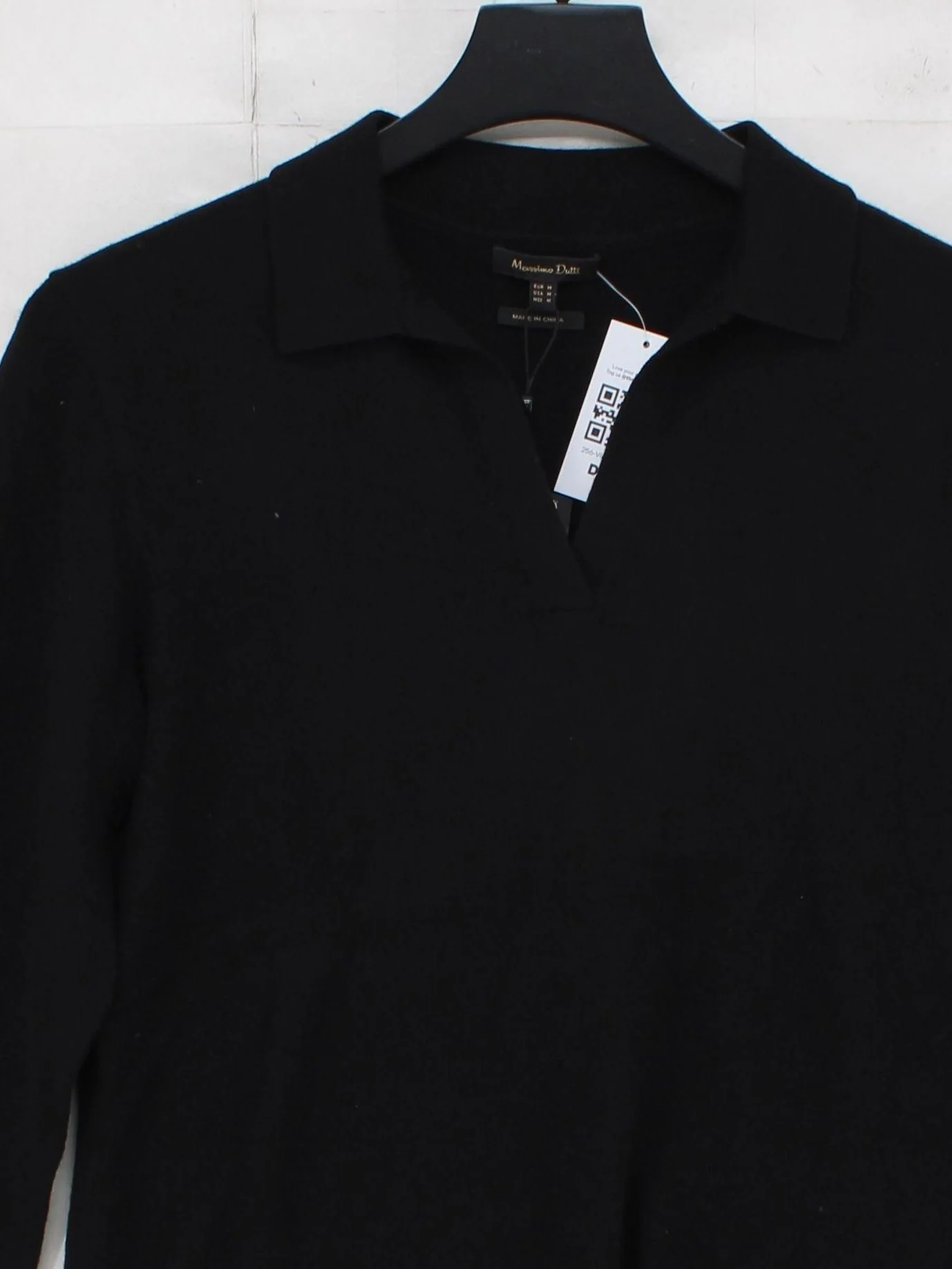 Massimo Dutti Women's Jumper M Black 100% Polyamide Collared Pullover - Image 3