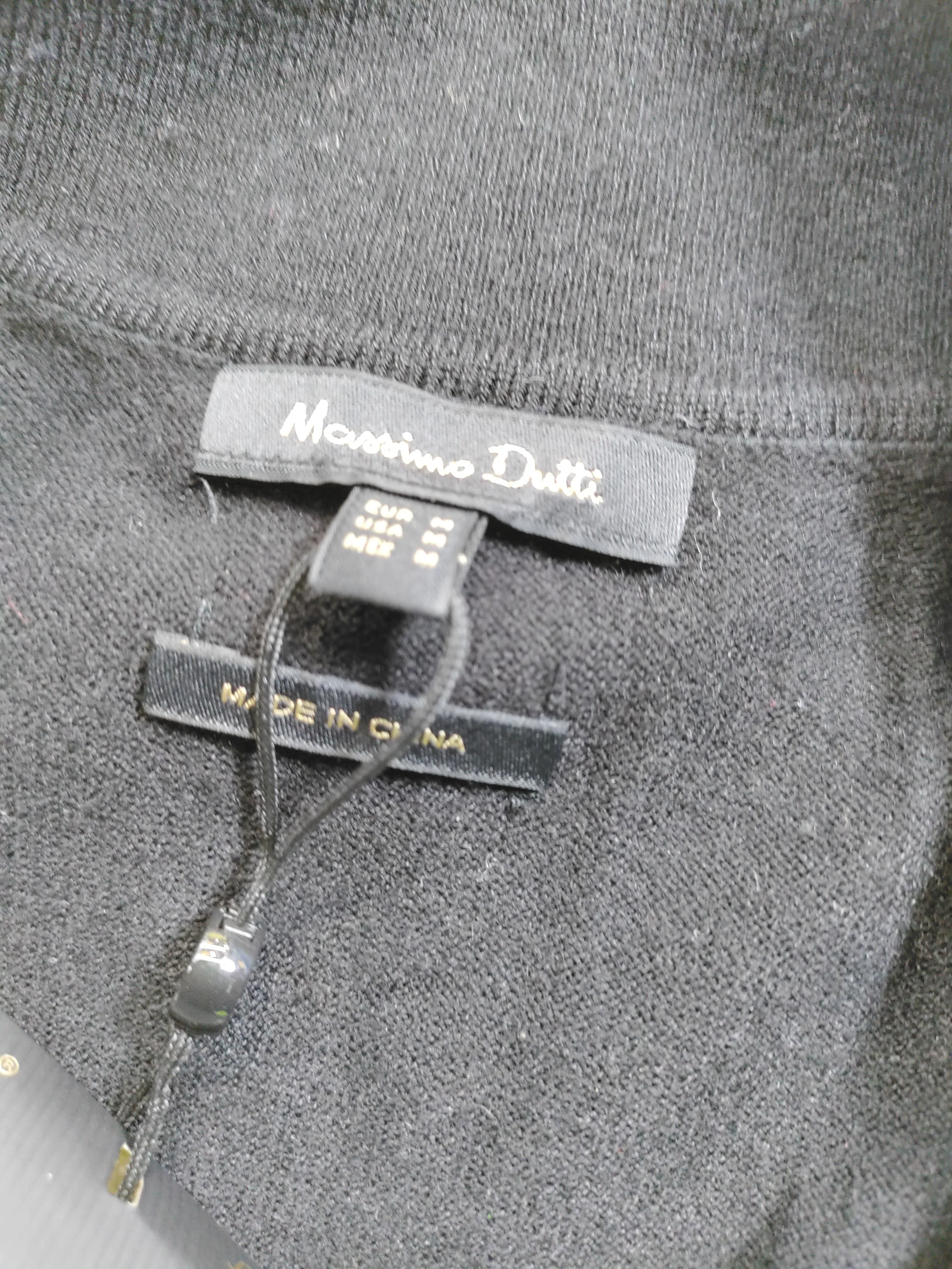 Massimo Dutti Women's Jumper M Black 100% Polyamide Collared Pullover - Image 5