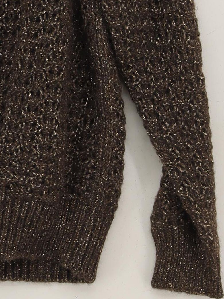 Massimo Dutti Women's Jumper M Brown Polyester with Acrylic, Other Pullover - Image 4