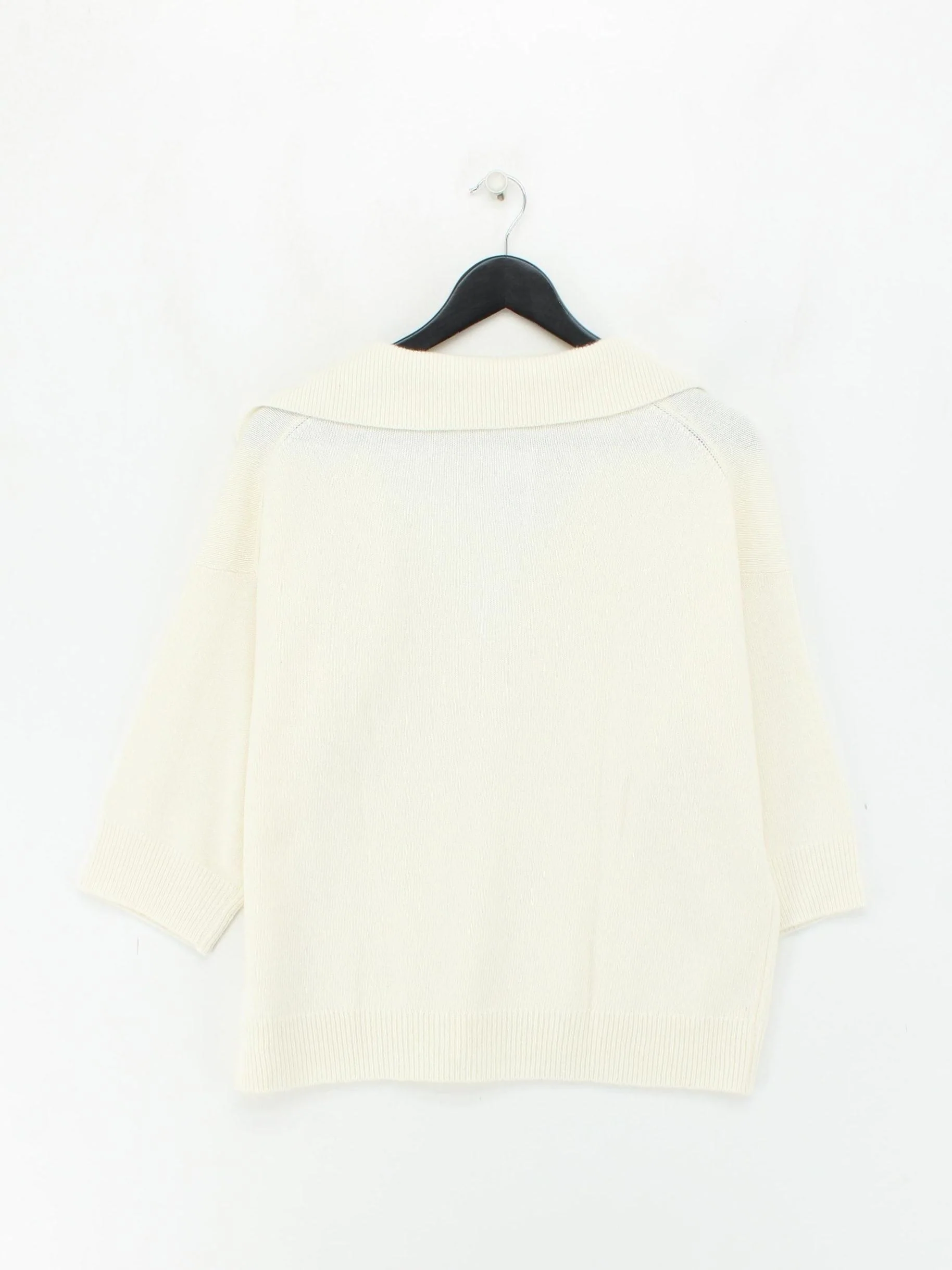 Massimo Dutti Women's Jumper M Cream Polyamide - Image 2