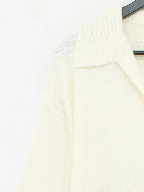 Massimo Dutti Women's Jumper M Cream Polyamide - Image 4