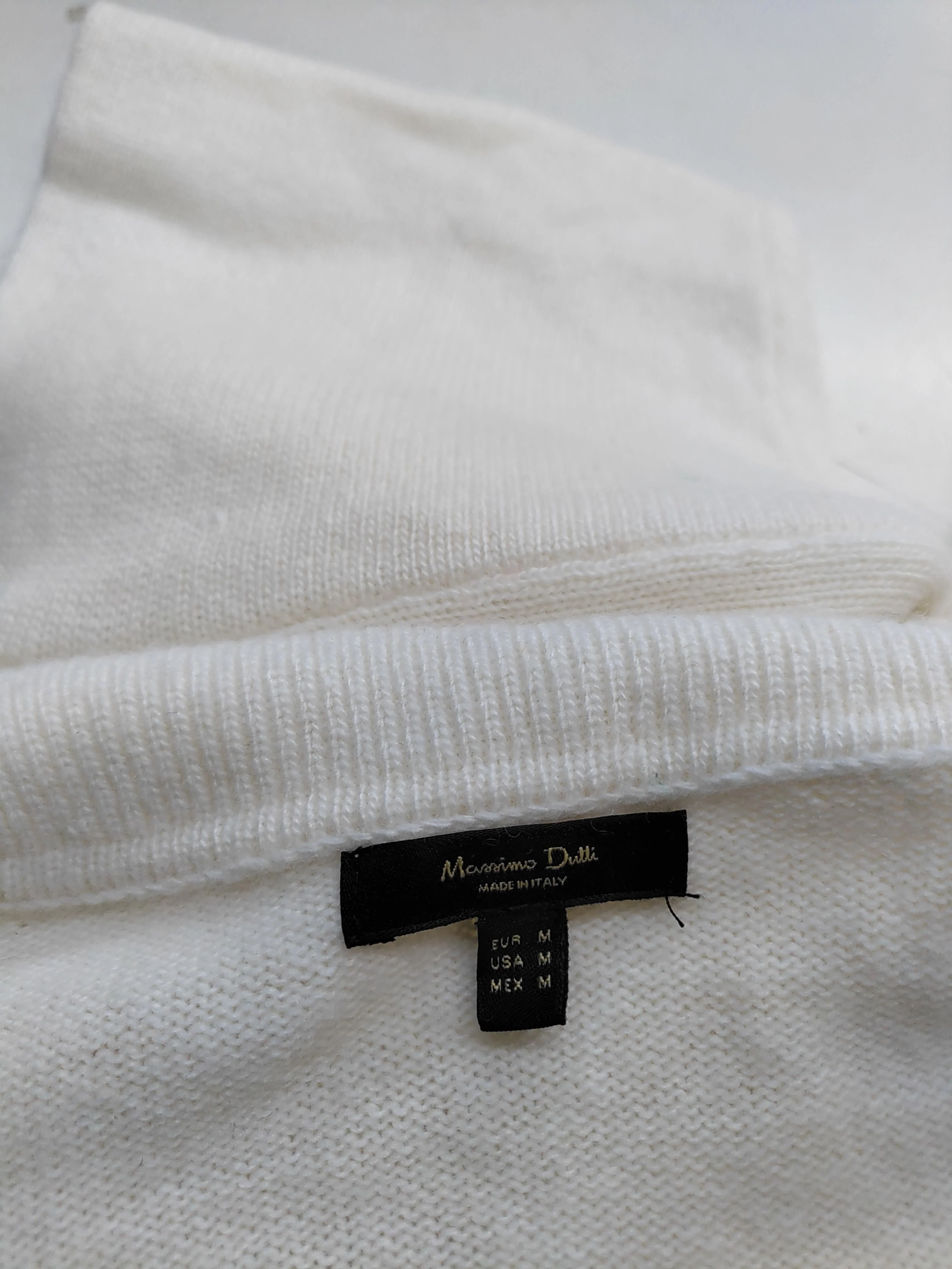 Massimo Dutti Women's Jumper M Cream Polyamide - Image 5