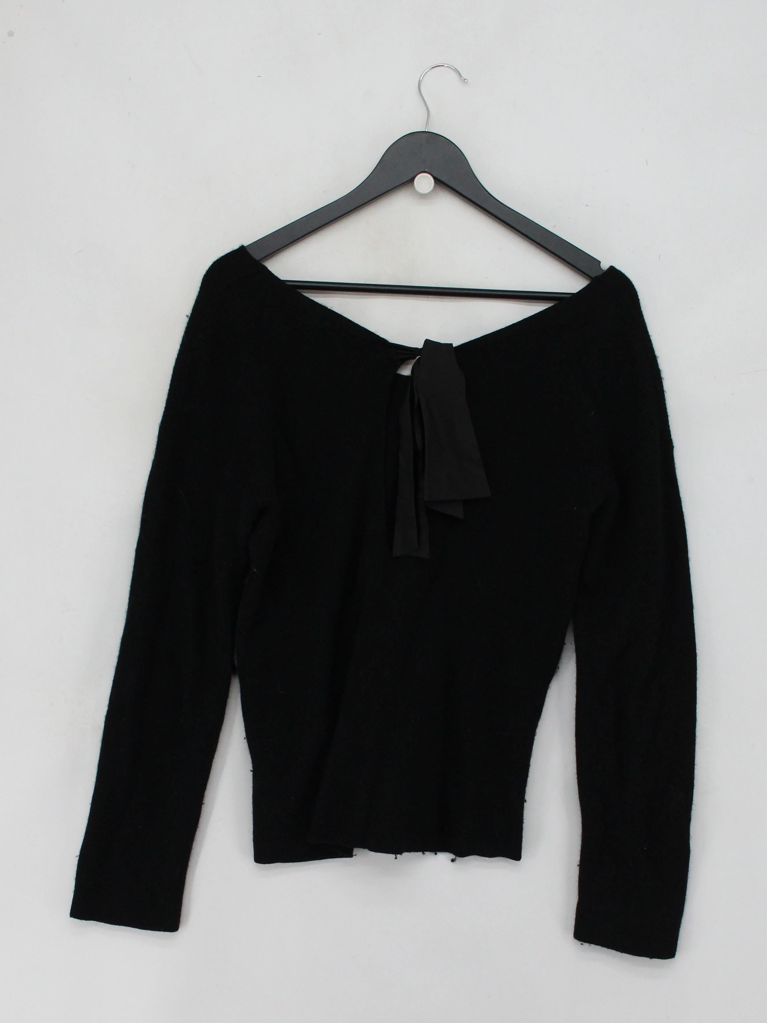 Massimo Dutti Women's Jumper S Black 100% Other V-Neck Pullover - Image 2