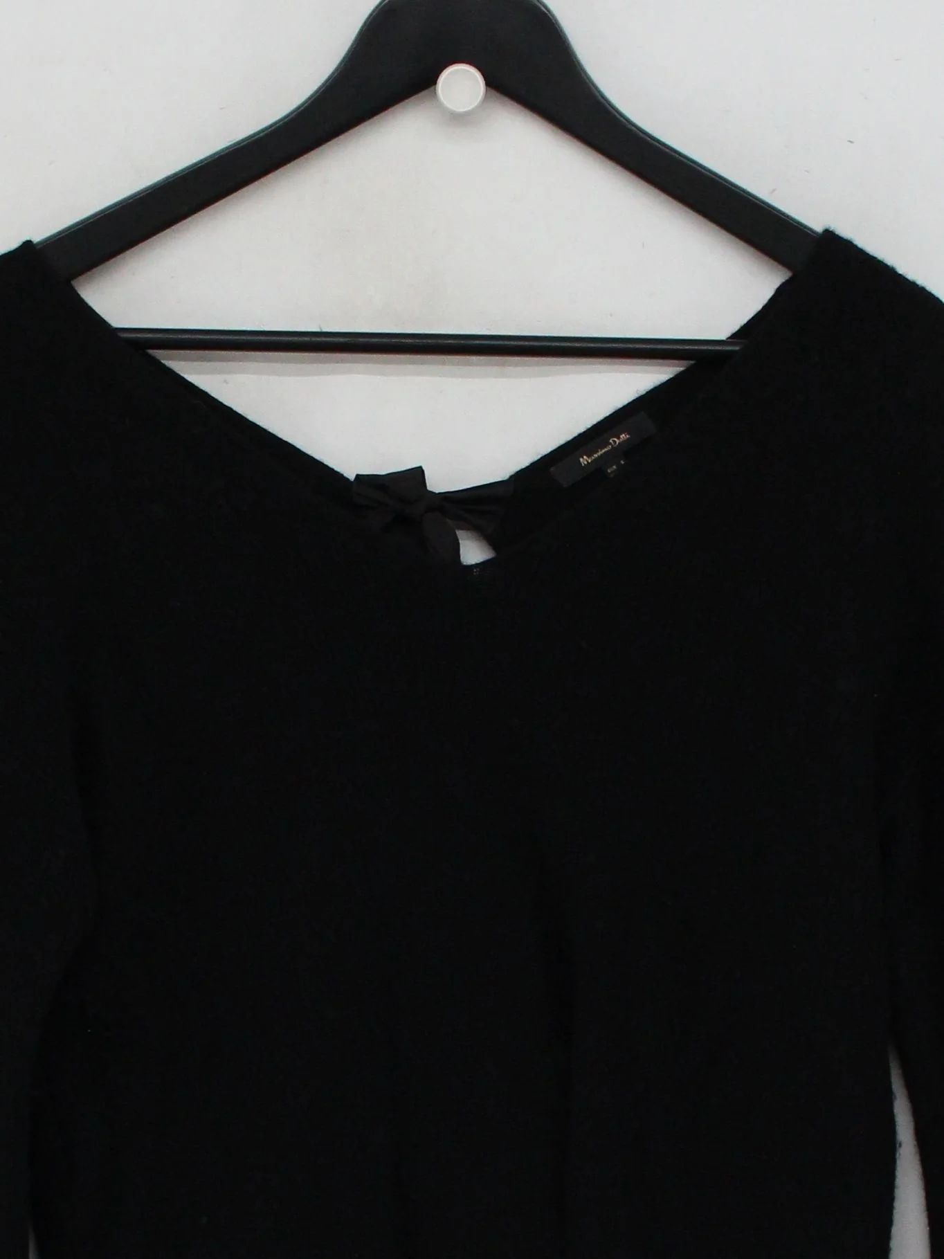 Massimo Dutti Women's Jumper S Black 100% Other V-Neck Pullover - Image 3