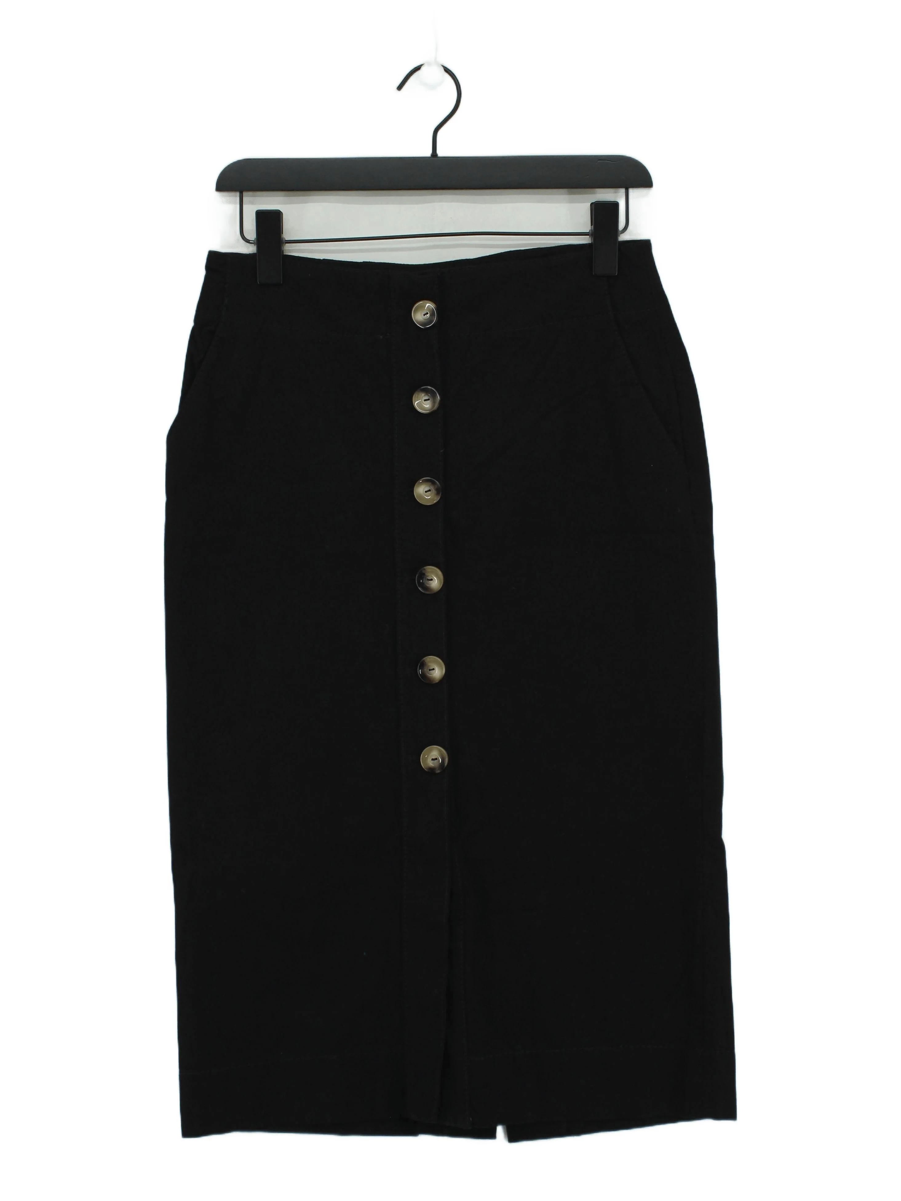 Massimo Dutti Women's Midi Skirt UK 12 Black Viscose