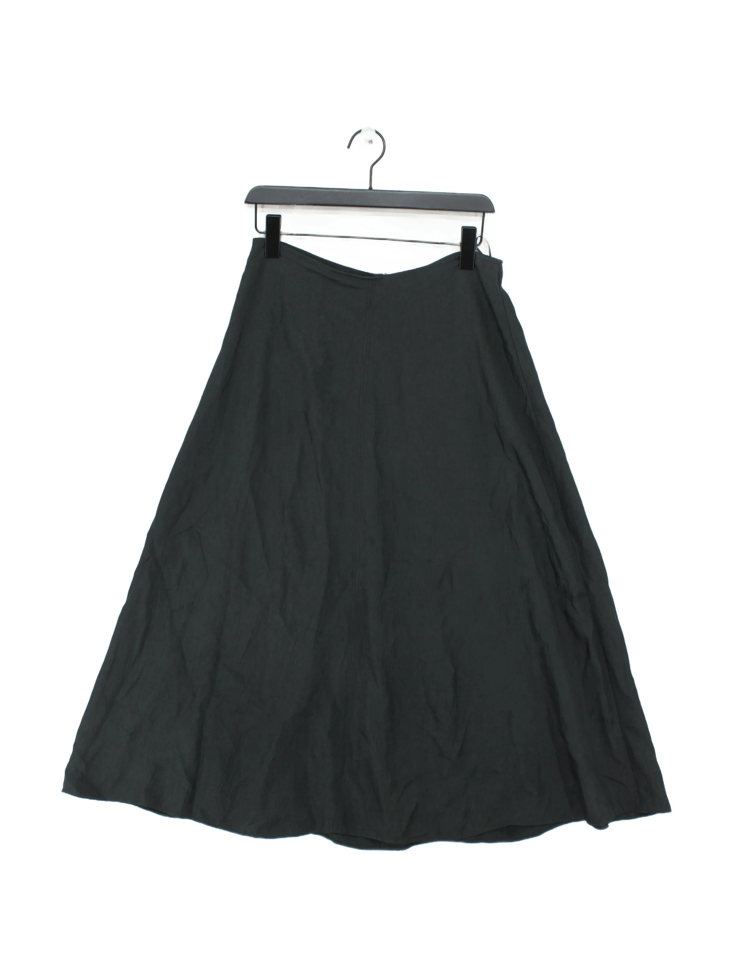 Massimo Dutti Women's Midi Skirt W 30 in Black 100% Acetate Midi A-Line