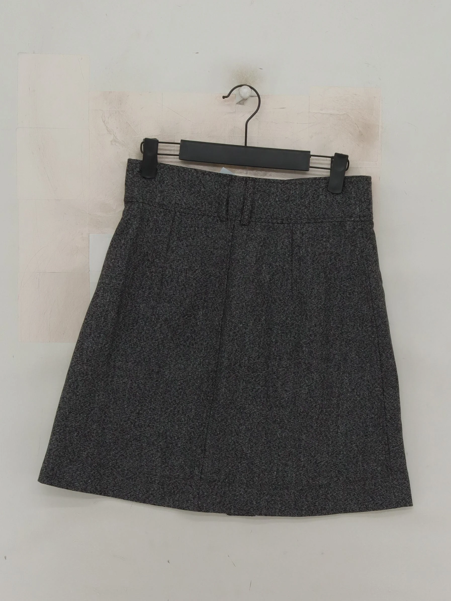 Massimo Dutti Women's Mini Skirt UK 8 Grey Cotton with Wool Short Mini - Image 2