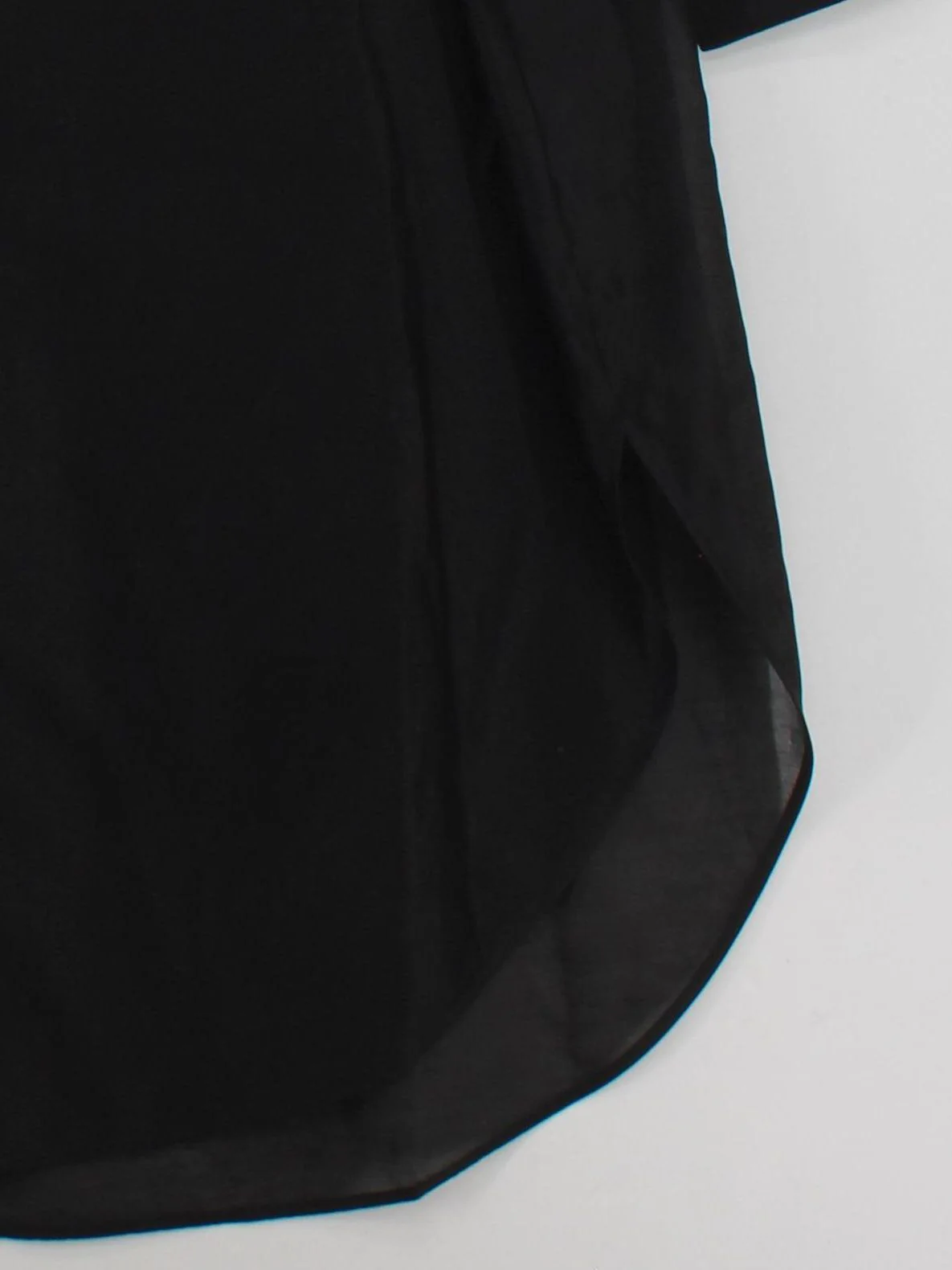 Massimo Dutti Women's Shirt L Black Cotton with Silk Long Sleeve Collared Basic - Image 4