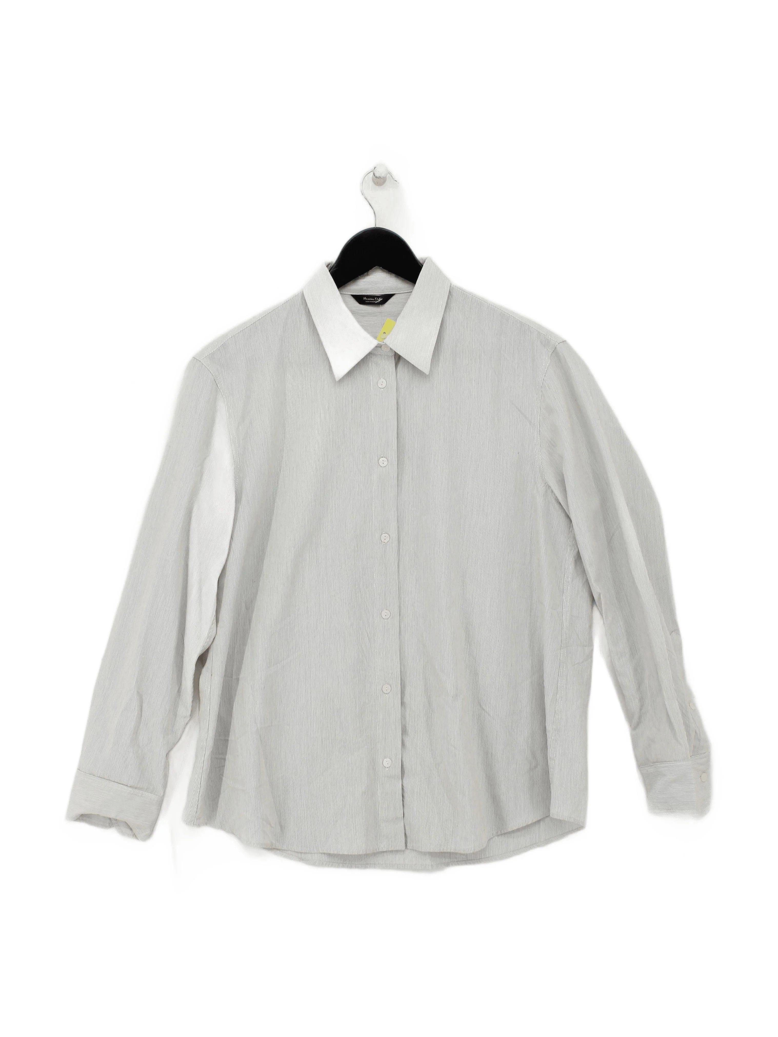 Massimo Dutti Women's Shirt M White Viscose with Polyamide Basic