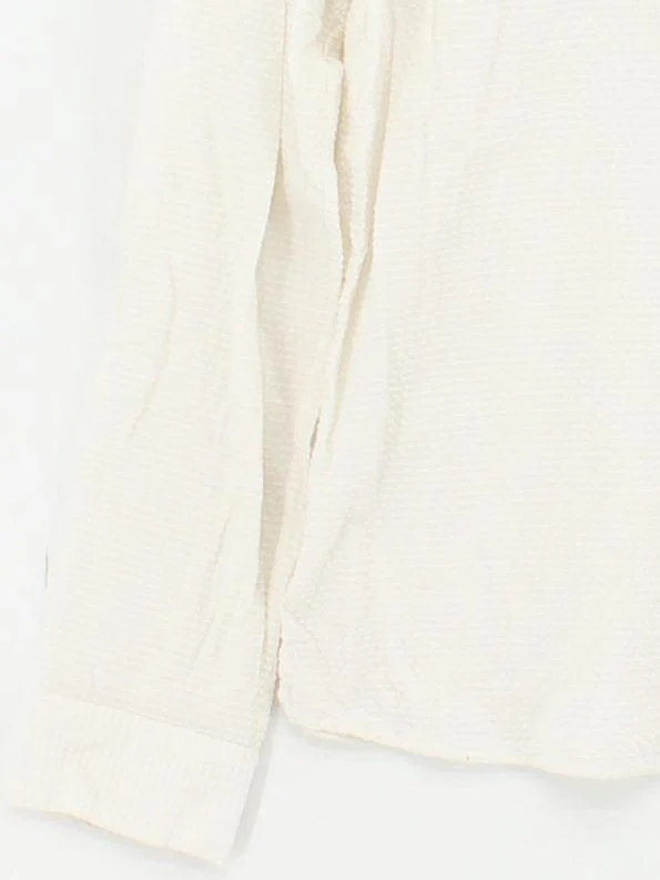 Massimo Dutti Women's Shirt UK 8 Cream Cotton with Viscose, Silk, Elastane Basic - Image 4