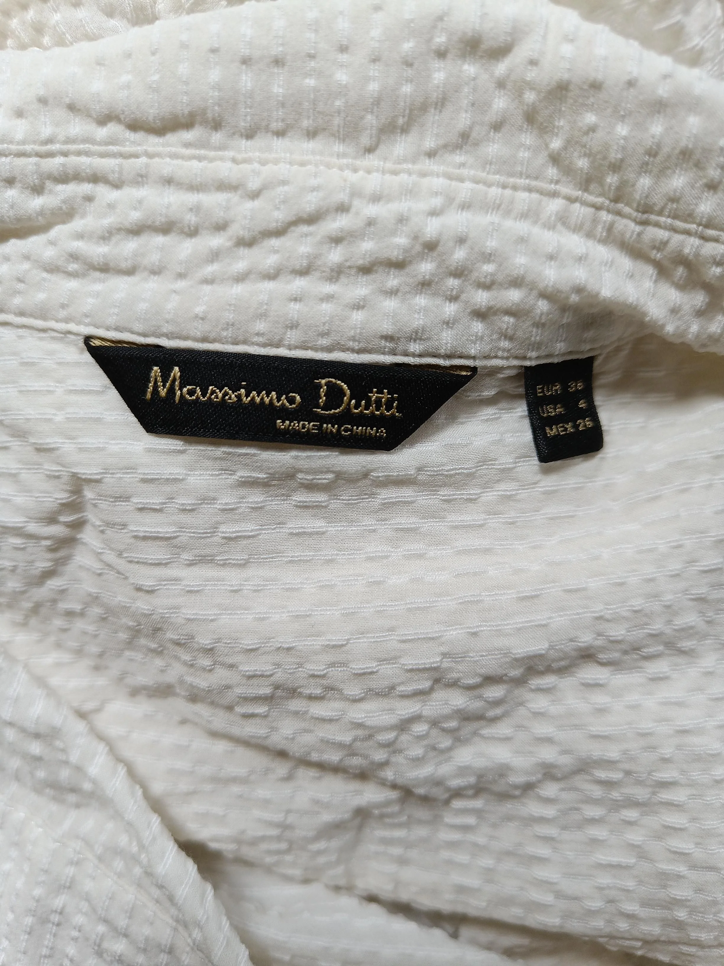 Massimo Dutti Women's Shirt UK 8 Cream Cotton with Viscose, Silk, Elastane Basic - Image 6