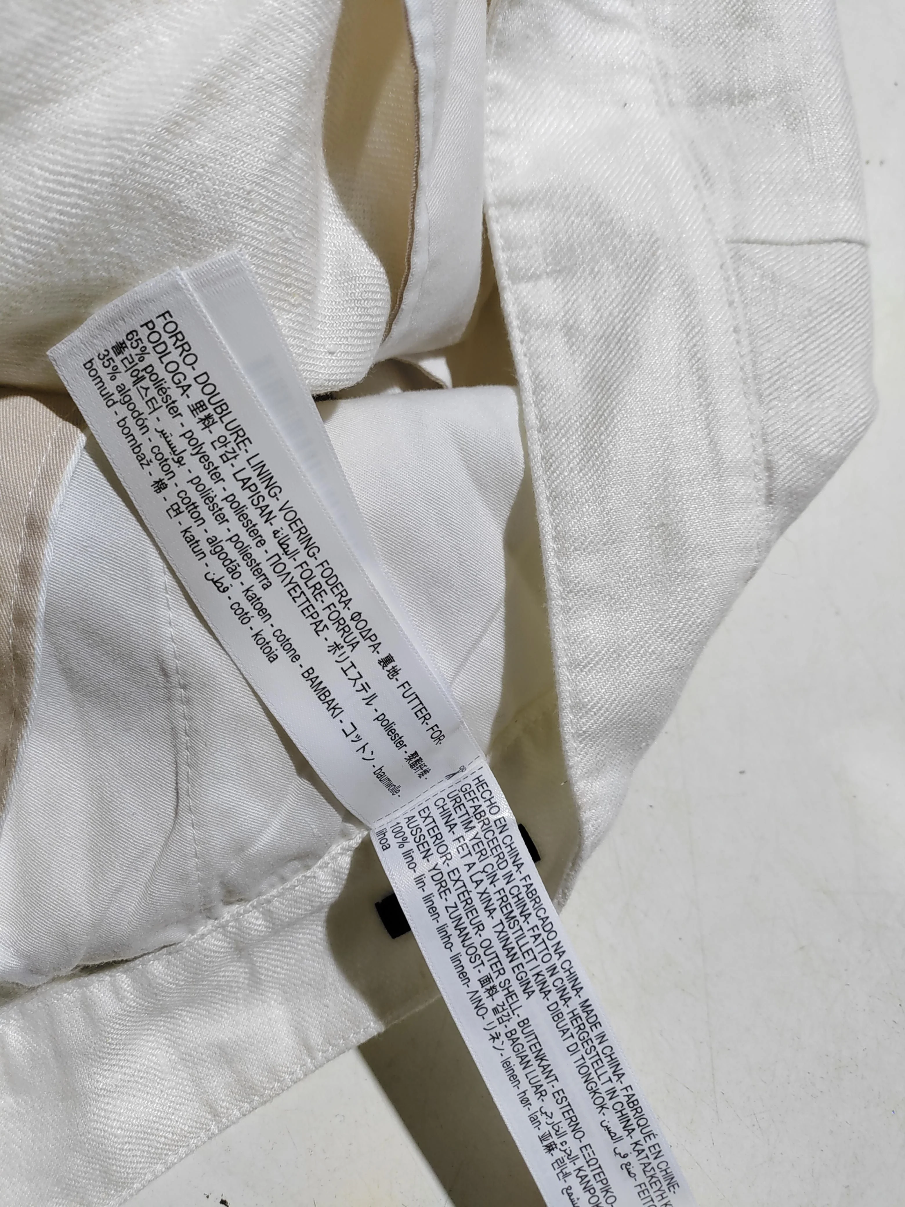 Massimo Dutti Women's Shorts UK 8 Cream Linen with Cotton, Polyester Cut-Off - Image 6
