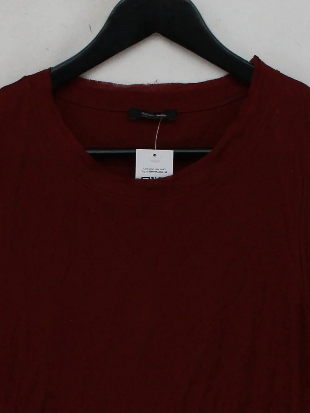 Massimo Dutti Women's T-Shirt L Red 100% Other Sleeveless Round Neck Basic - Image 3