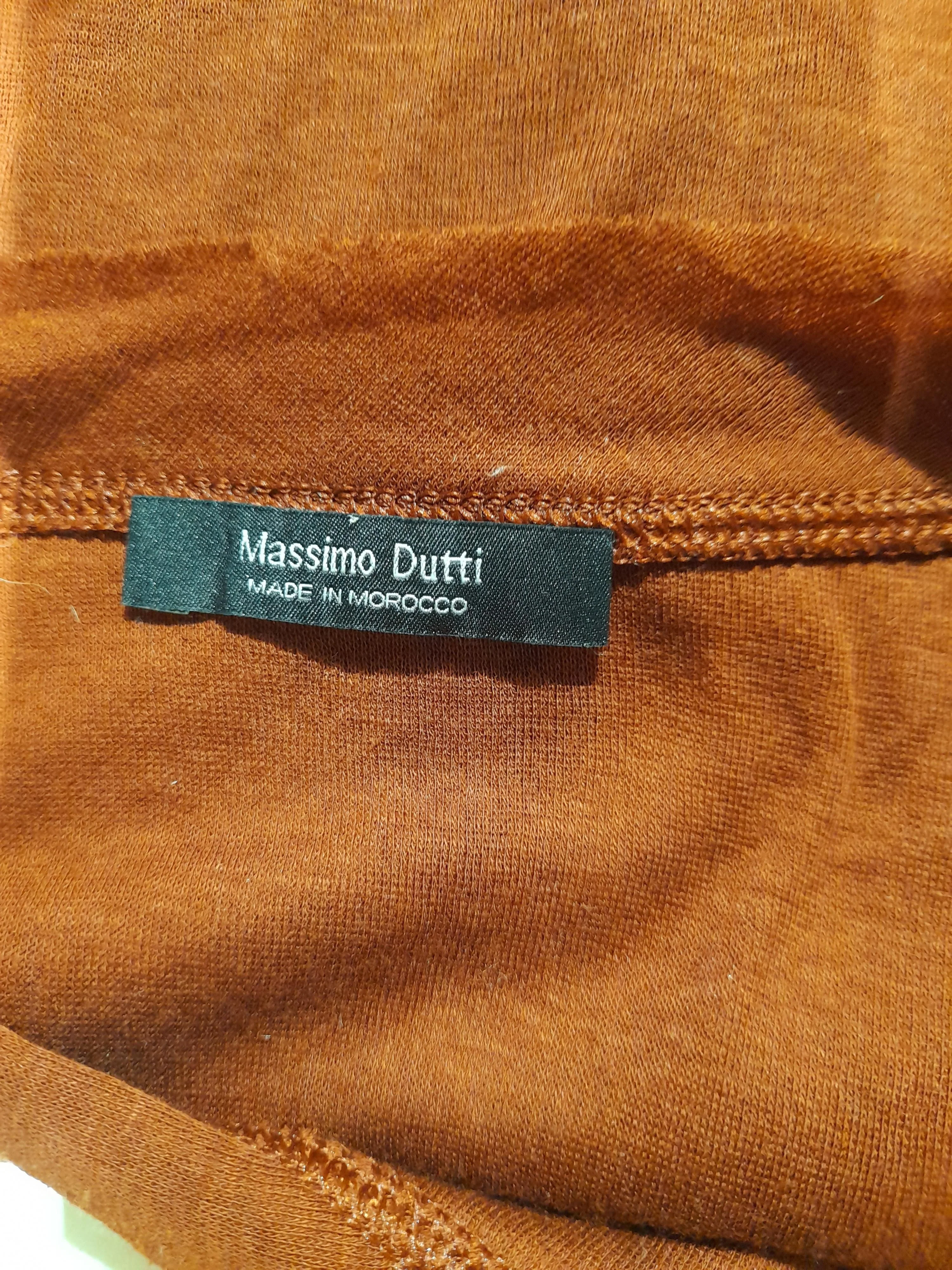 Massimo Dutti Women's T-Shirt L Red 100% Other Sleeveless Round Neck Basic - Image 5